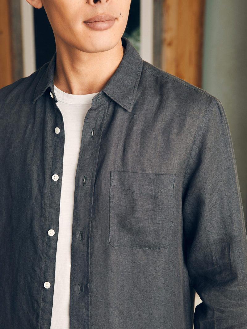 Laguna Linen Shirt - Washed Black Male Product Image