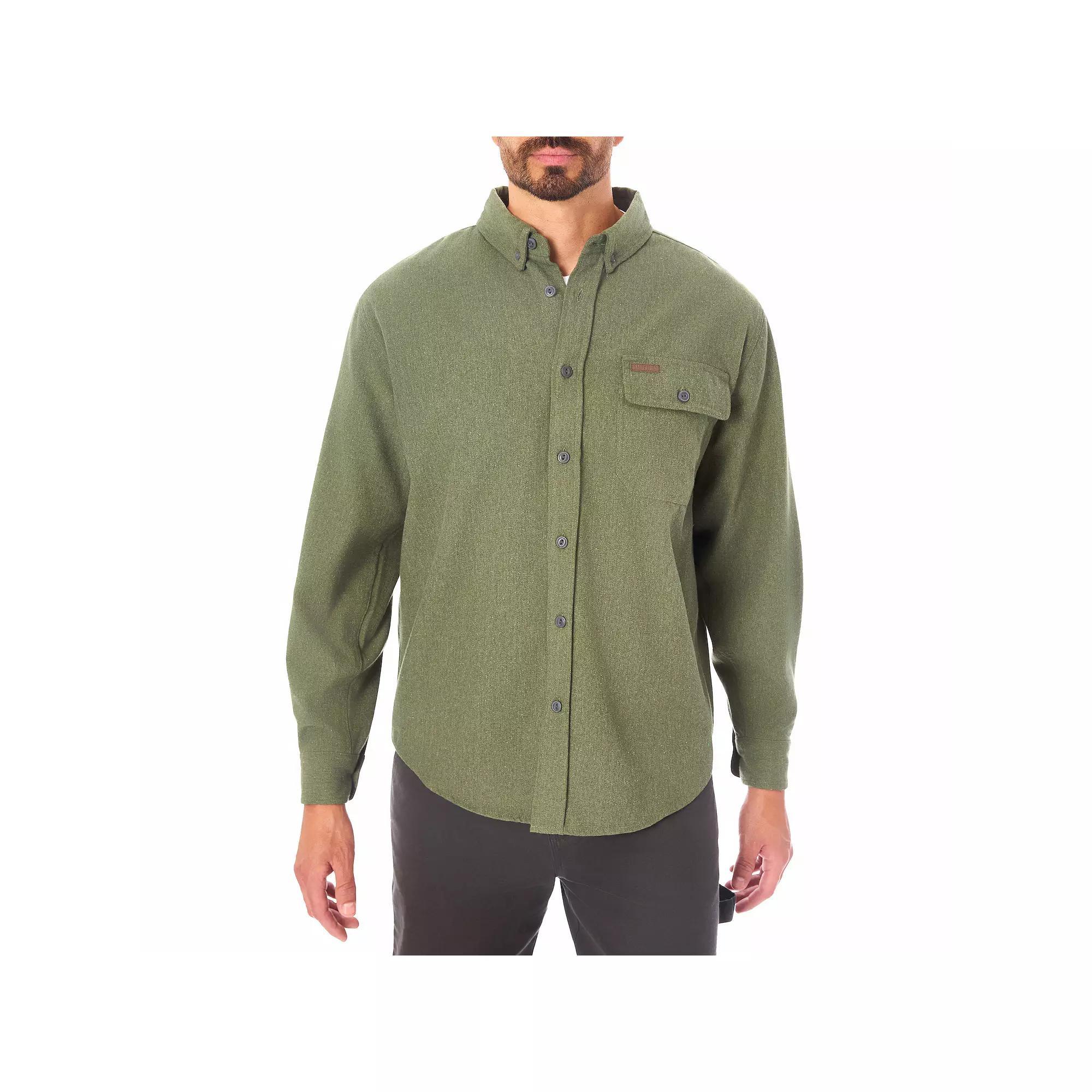 Mens Smiths Workwear Extra Heavyweight Chamois Flannel Shirt Grey Olive Product Image
