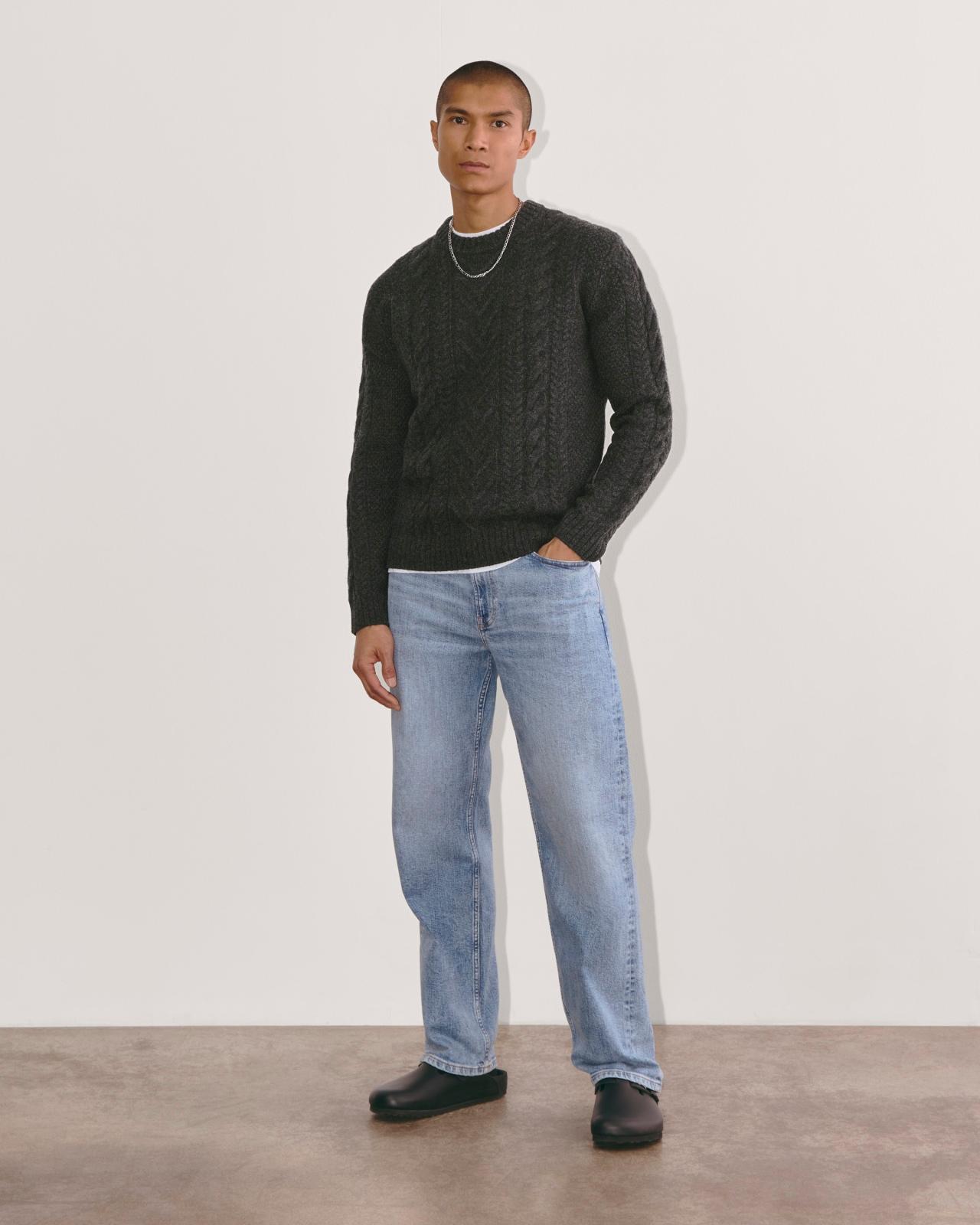 The Felted Merino Cable-Knit Crew Product Image