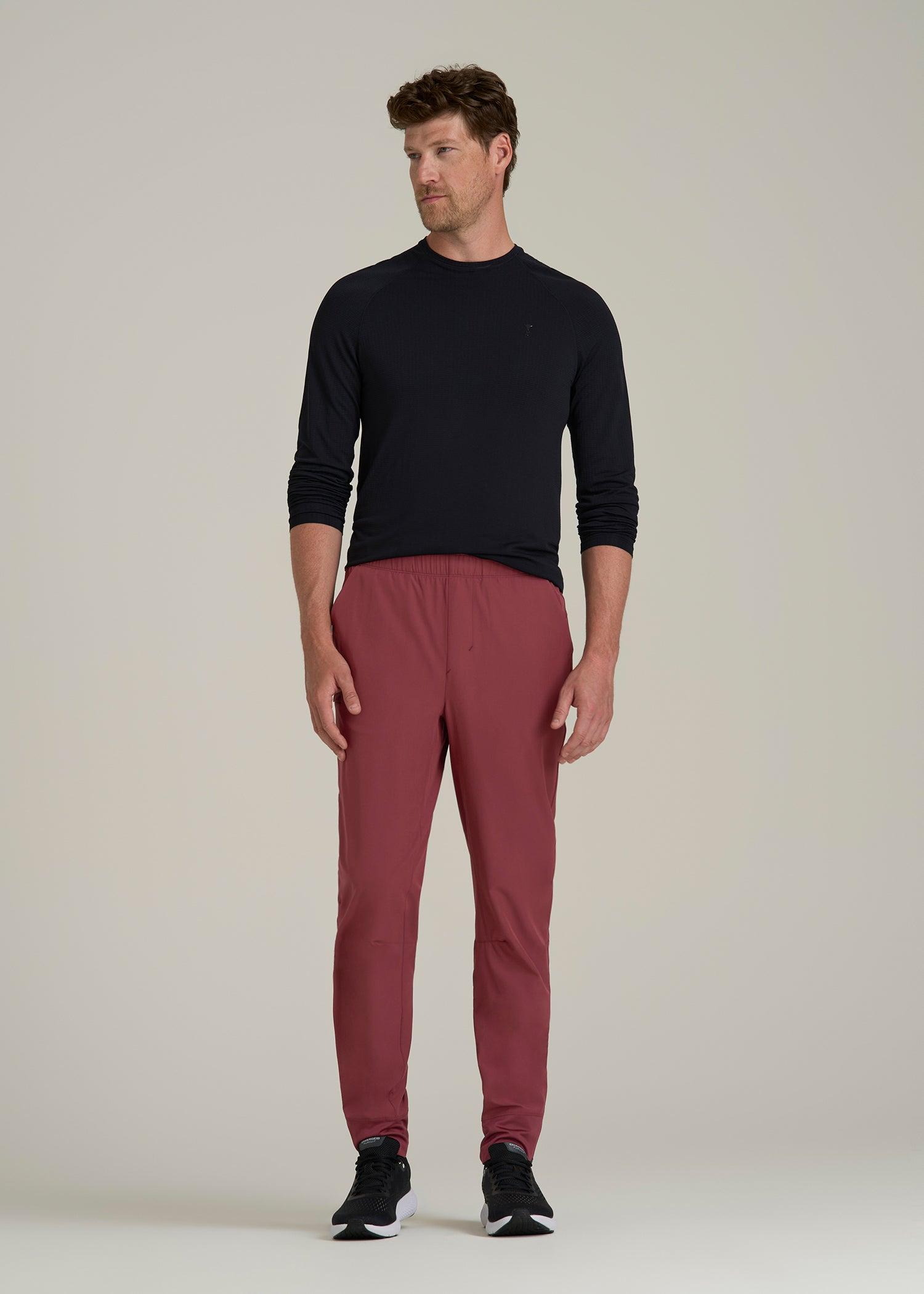 Featherweight Perforated Training Joggers for Tall Men in Oxblood Red Male Product Image