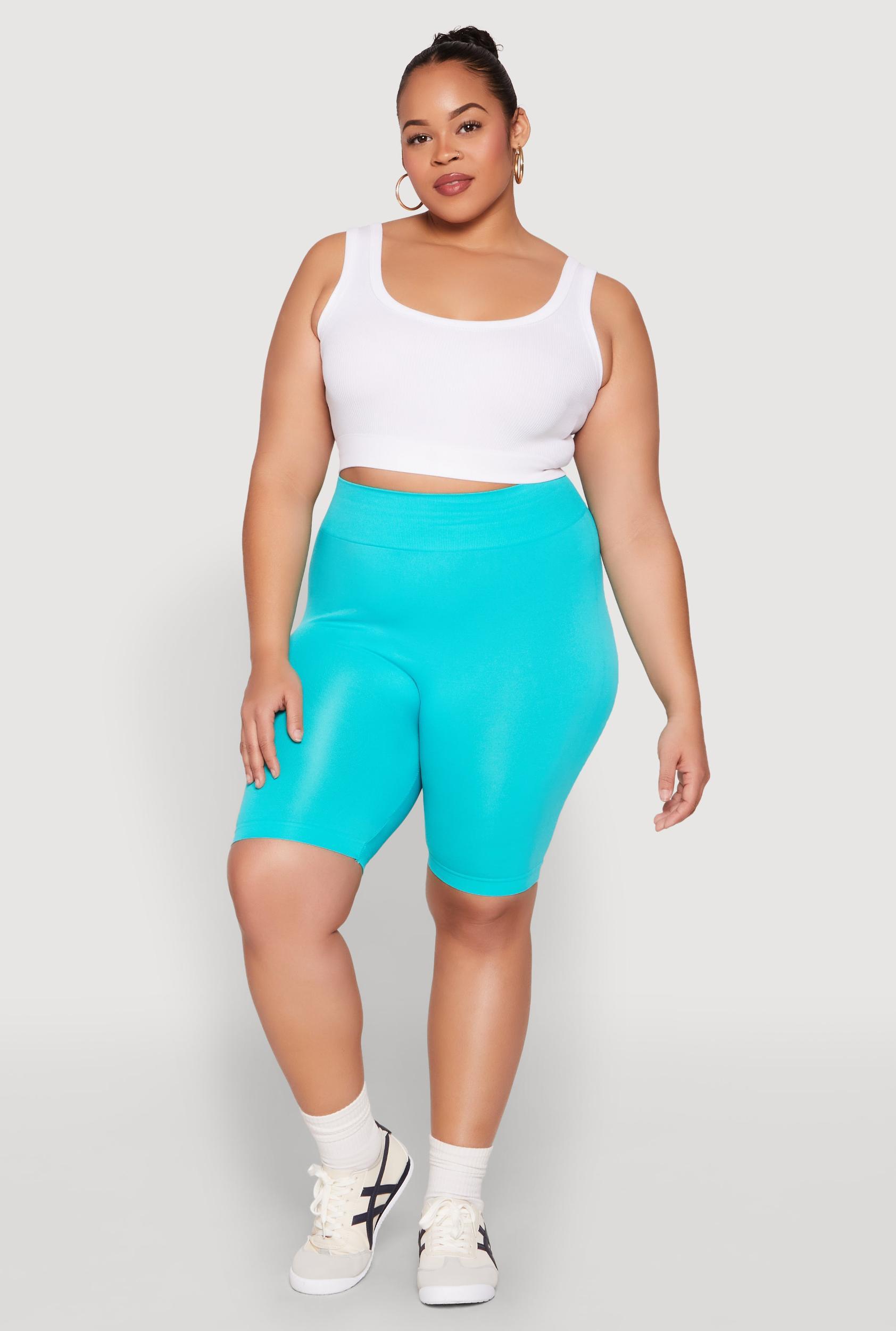 Womens Plus Size High Waist Seamless Biker Shorts Product Image