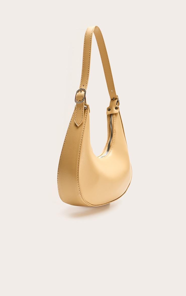 Butter Yellow Curved PU Shoulder Bag Product Image