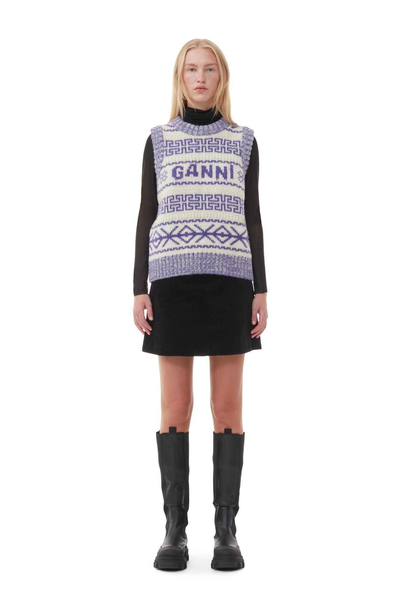 Purple Lambswool O-neck Vest Product Image