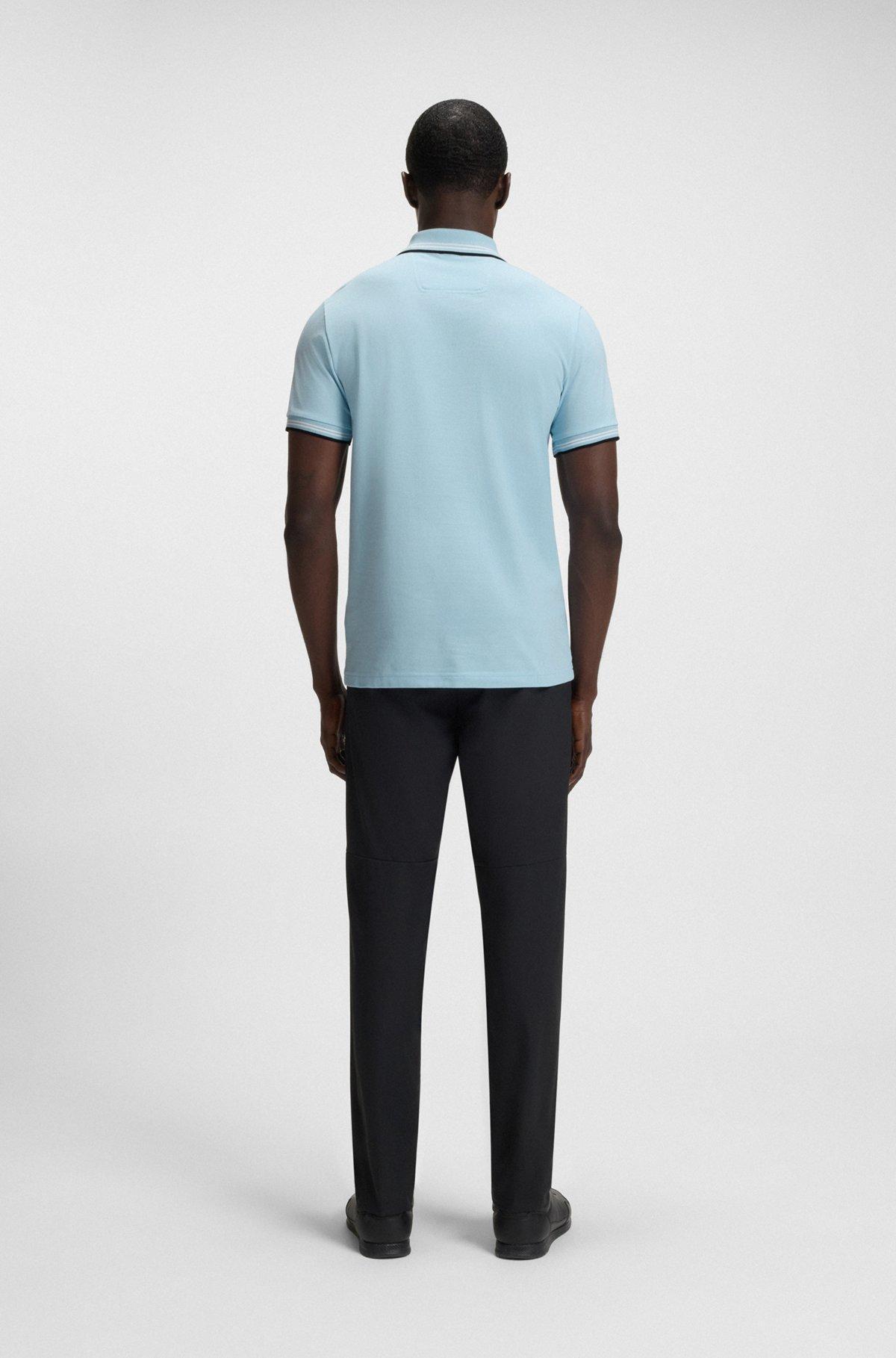 Stretch-cotton slim-fit polo shirt with branding Product Image
