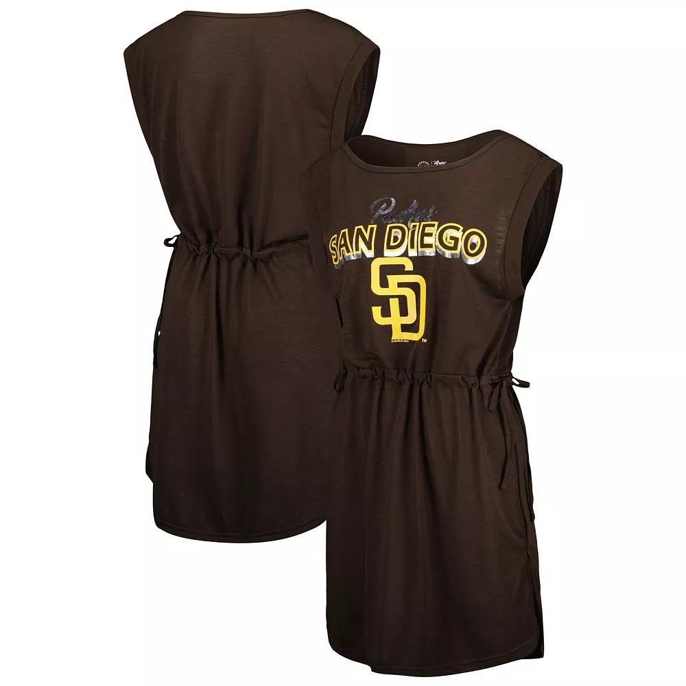 Women's G-III 4Her by Carl Banks Brown San Diego Padres G.O.A.T Swimsuit Cover-Up Dress, Size: XL Product Image