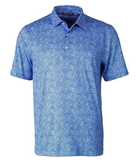 Cutter & Buck Pike Short-Sleeve Constellation-Printed Stretch Polo Shirt Product Image