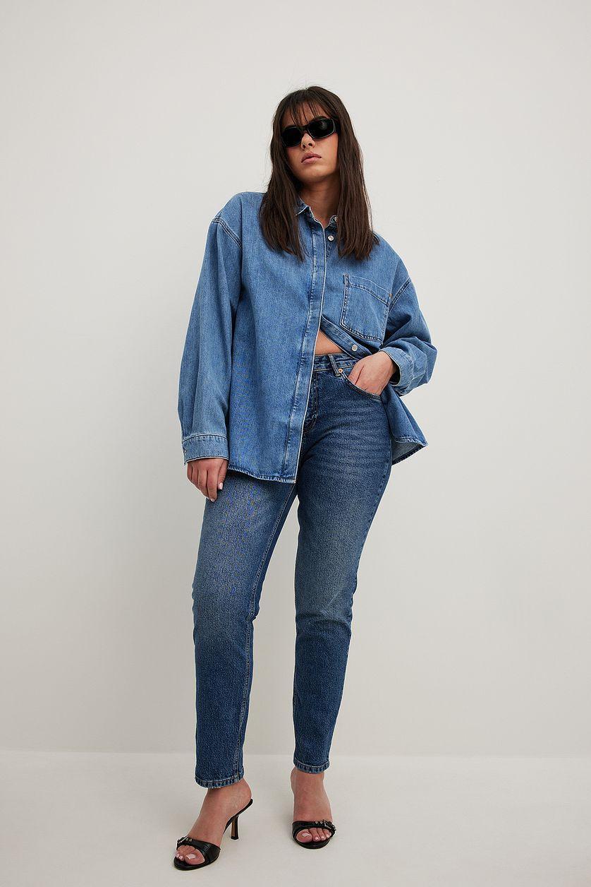 Slim Mid Waist Jeans Product Image