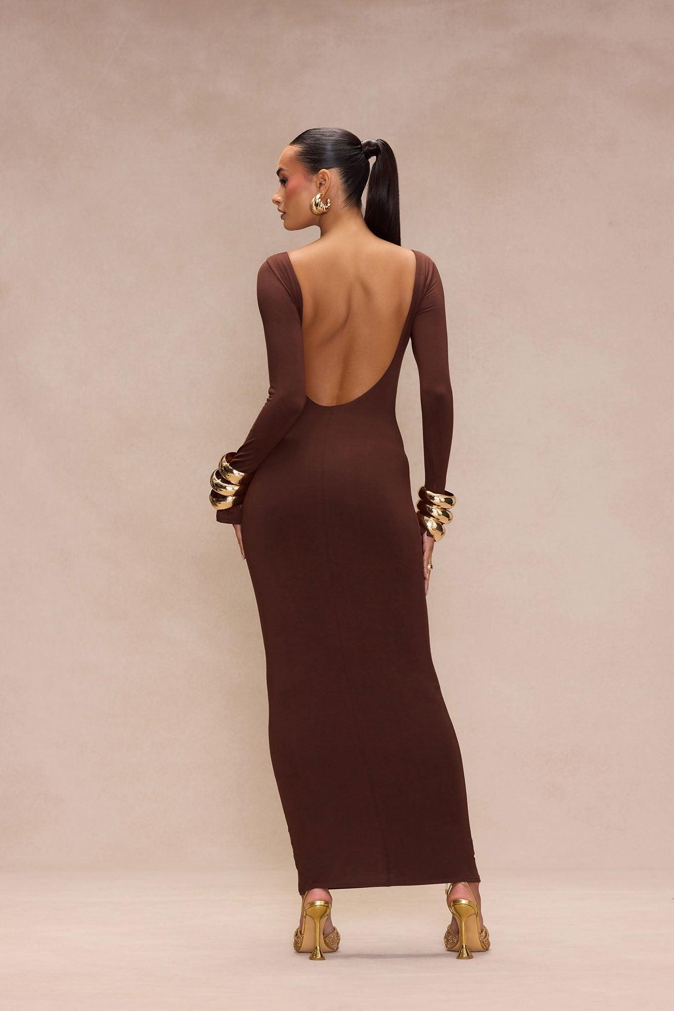 Cami Smooth Double Lined Maxi Dress - Chocolate Product Image