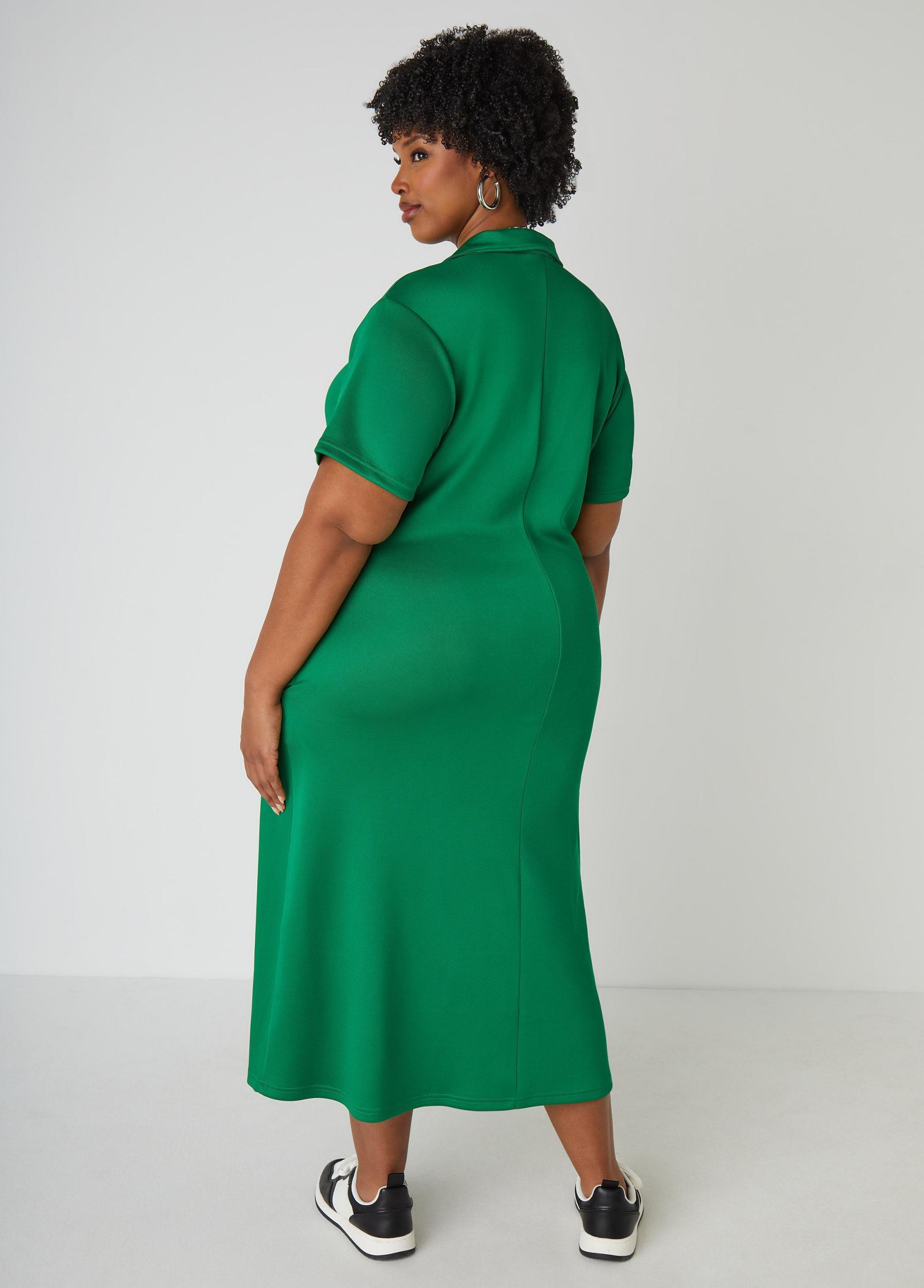 V Neck Polo Maxi Dress Product Image