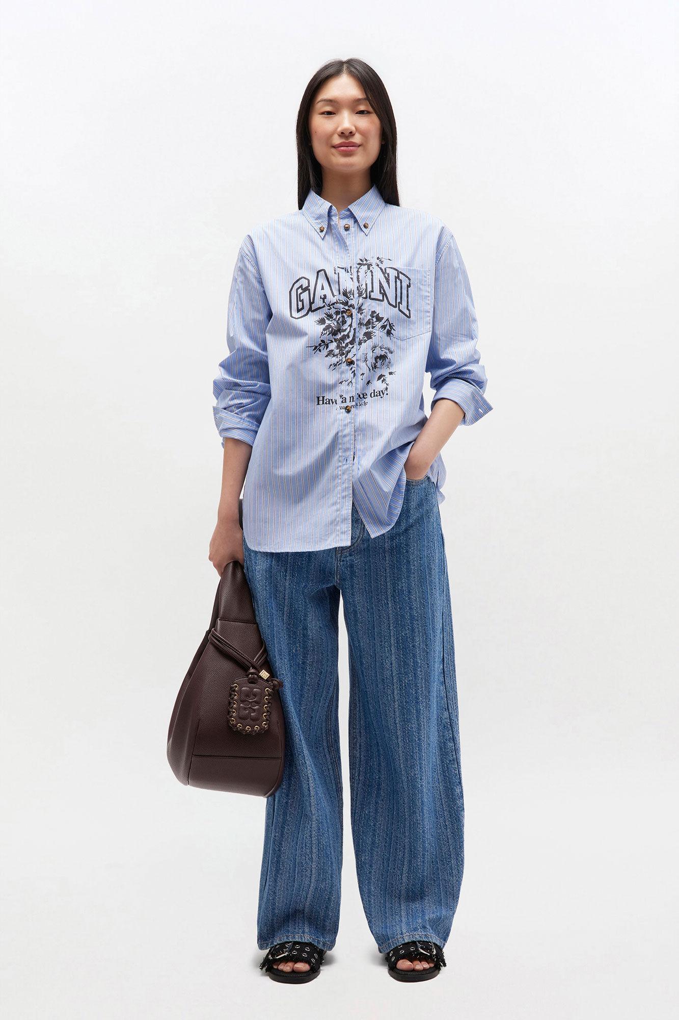 Blue Stripe Logo Shirt Product Image