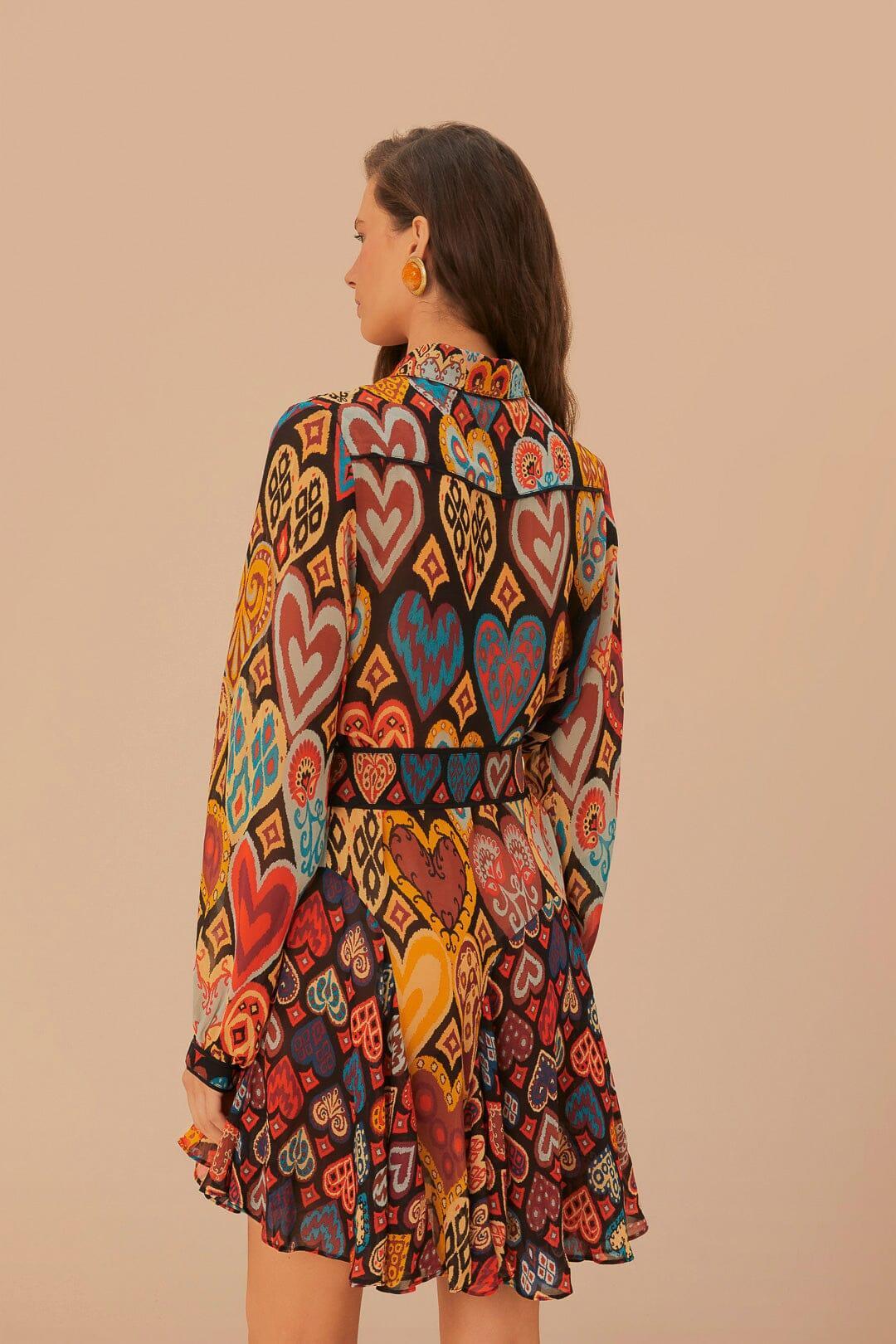 Black Hearts Ikat Mini Dress, HEARTS IKAT BLACK / XXS Product Image