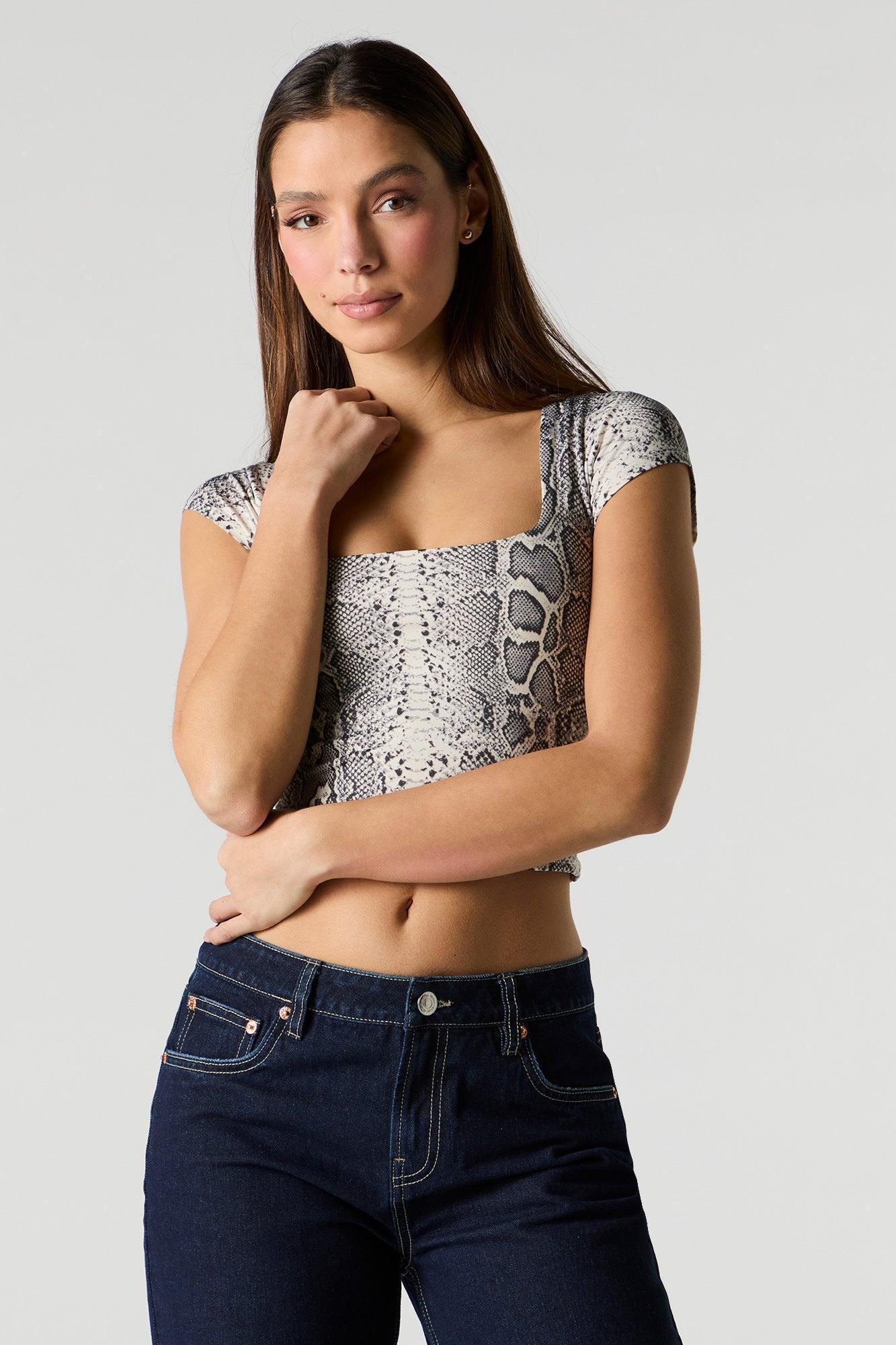 Contour Square Neck Cap Sleeve Top Female Product Image