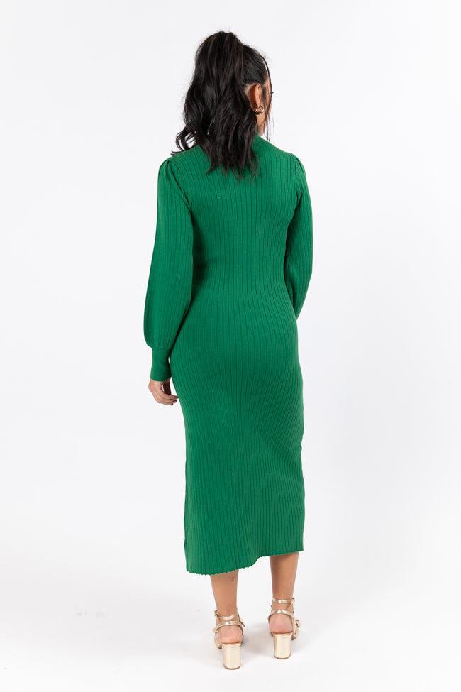 Through The Years Green Turtleneck Midi Dress FINAL SALE Product Image