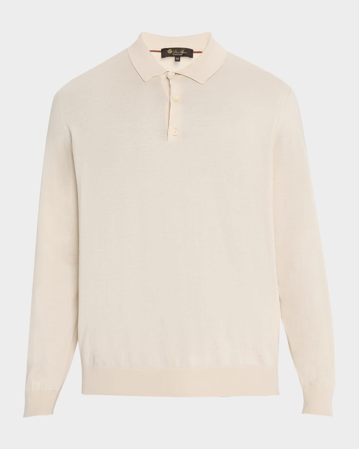 Mens Loro Island Cotton Giza Long-Sleeve Polo Shirt Product Image