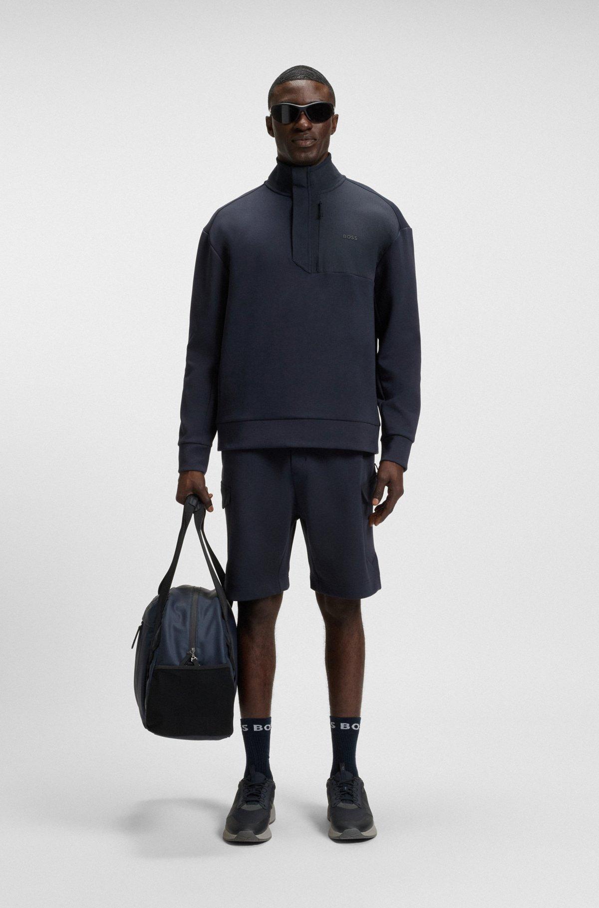 Super-stretch sweatshirt with stormflap detail Product Image