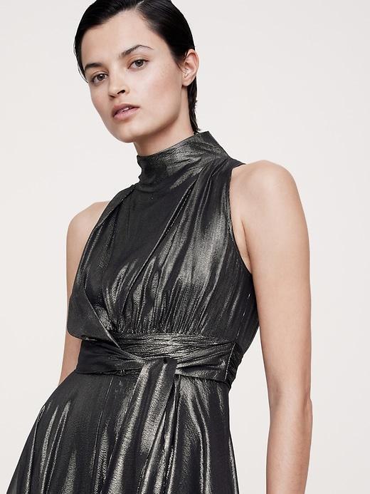 Silk Lamé Maxi Dress Product Image