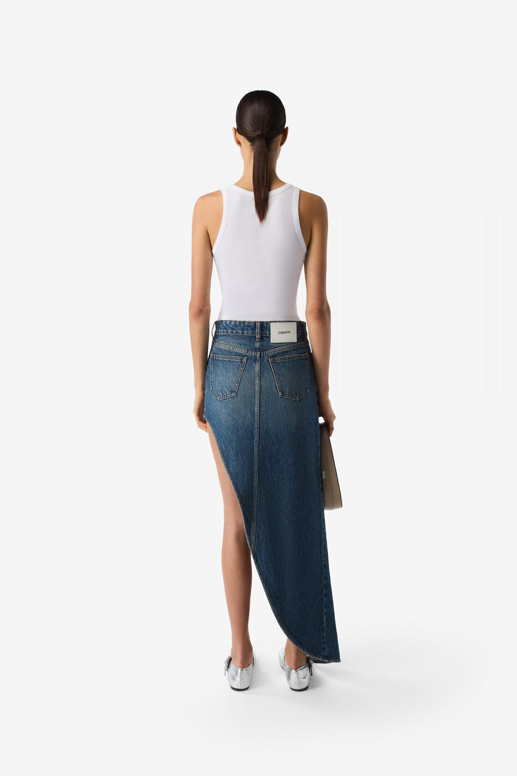 One-Leg Denim Skirt Product Image