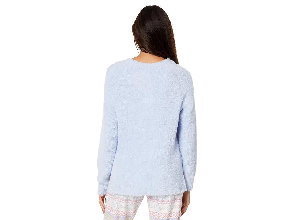 P.J. Salvage Feather Knit Long Sleeve Sweater Mist) Women's Sweater Product Image