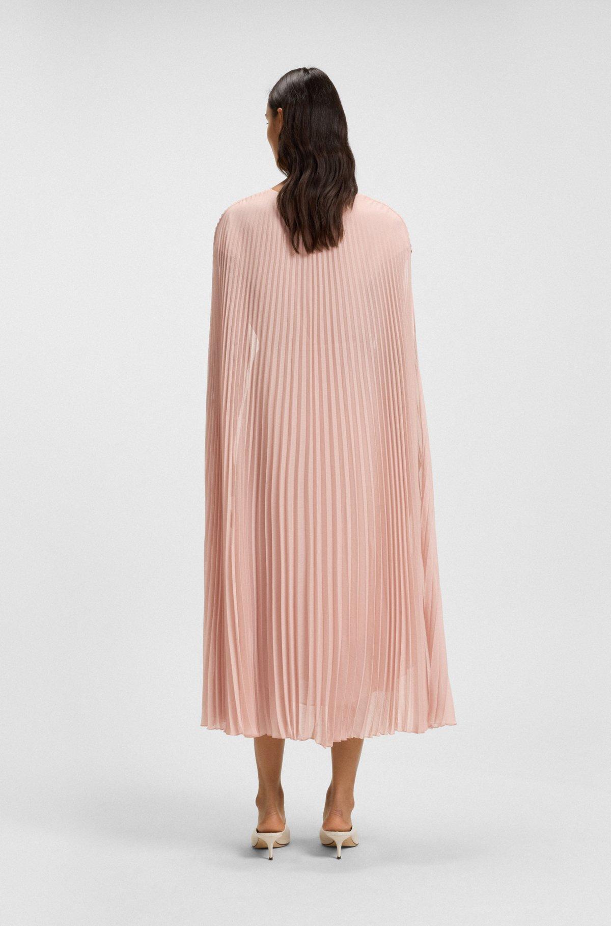 BOSS - Belted dress in crinkle chiffon with overlay - Light Purple Product Image