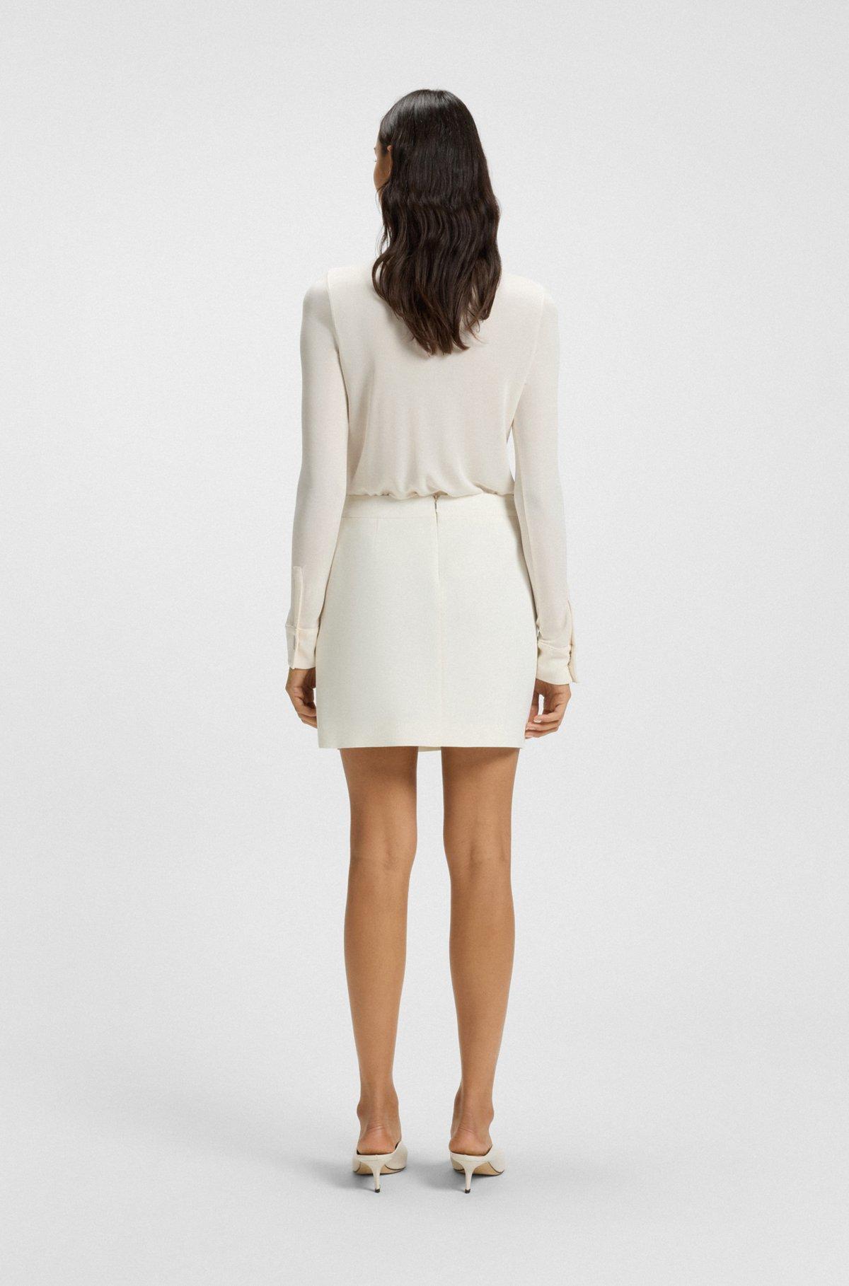 Crepe mini skirt with wrap front Product Image