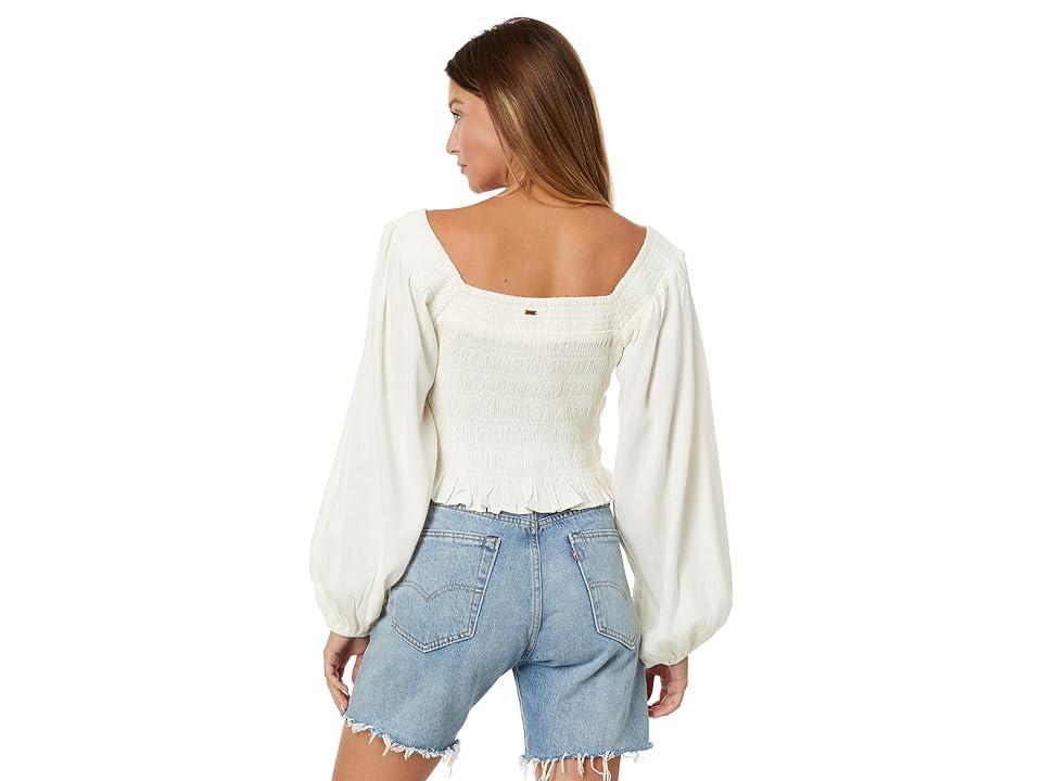 Rip Curl Talia Long Sleeve Top (Cream) Women's Clothing Product Image