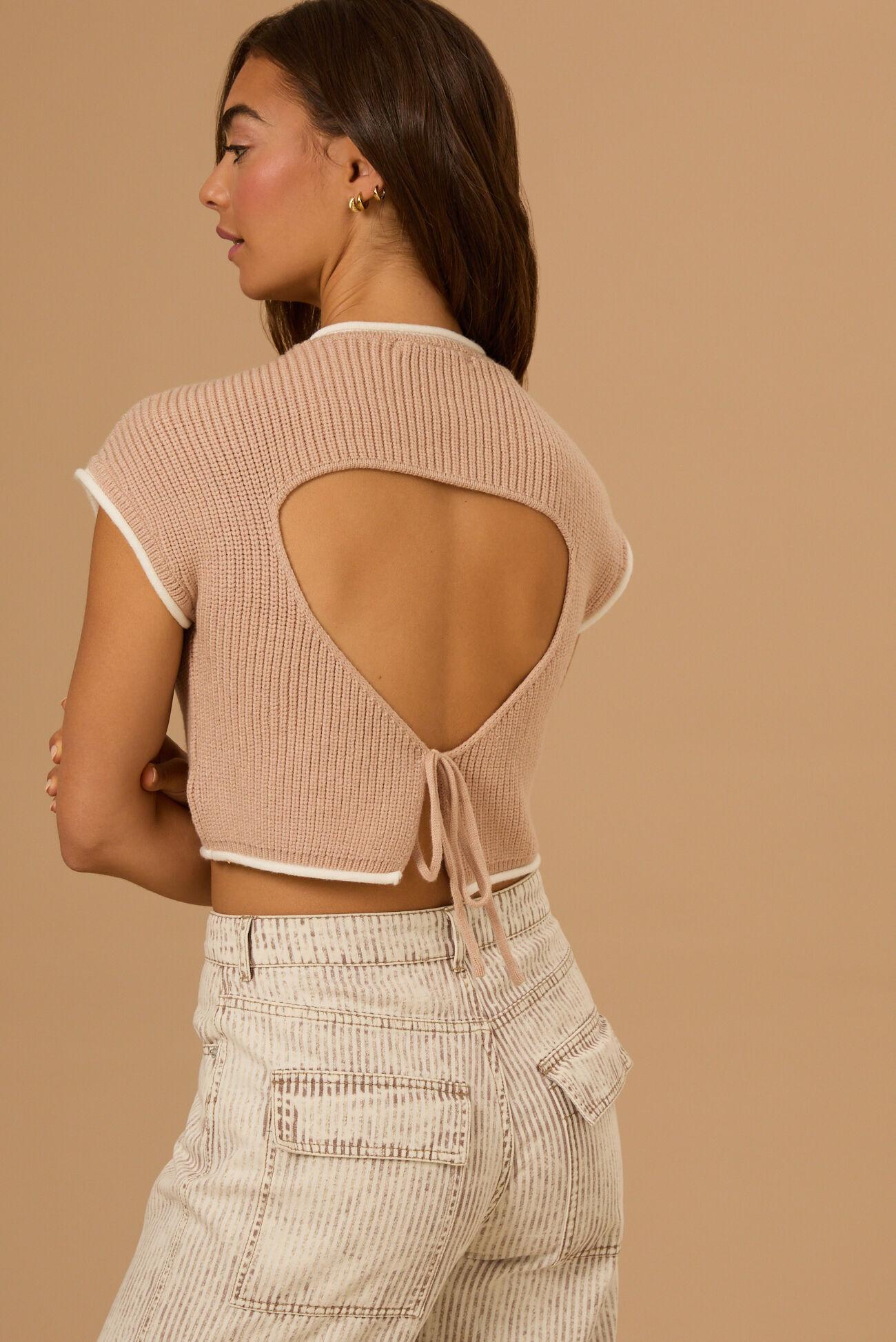 Rae Open Back Sweater Vest Product Image