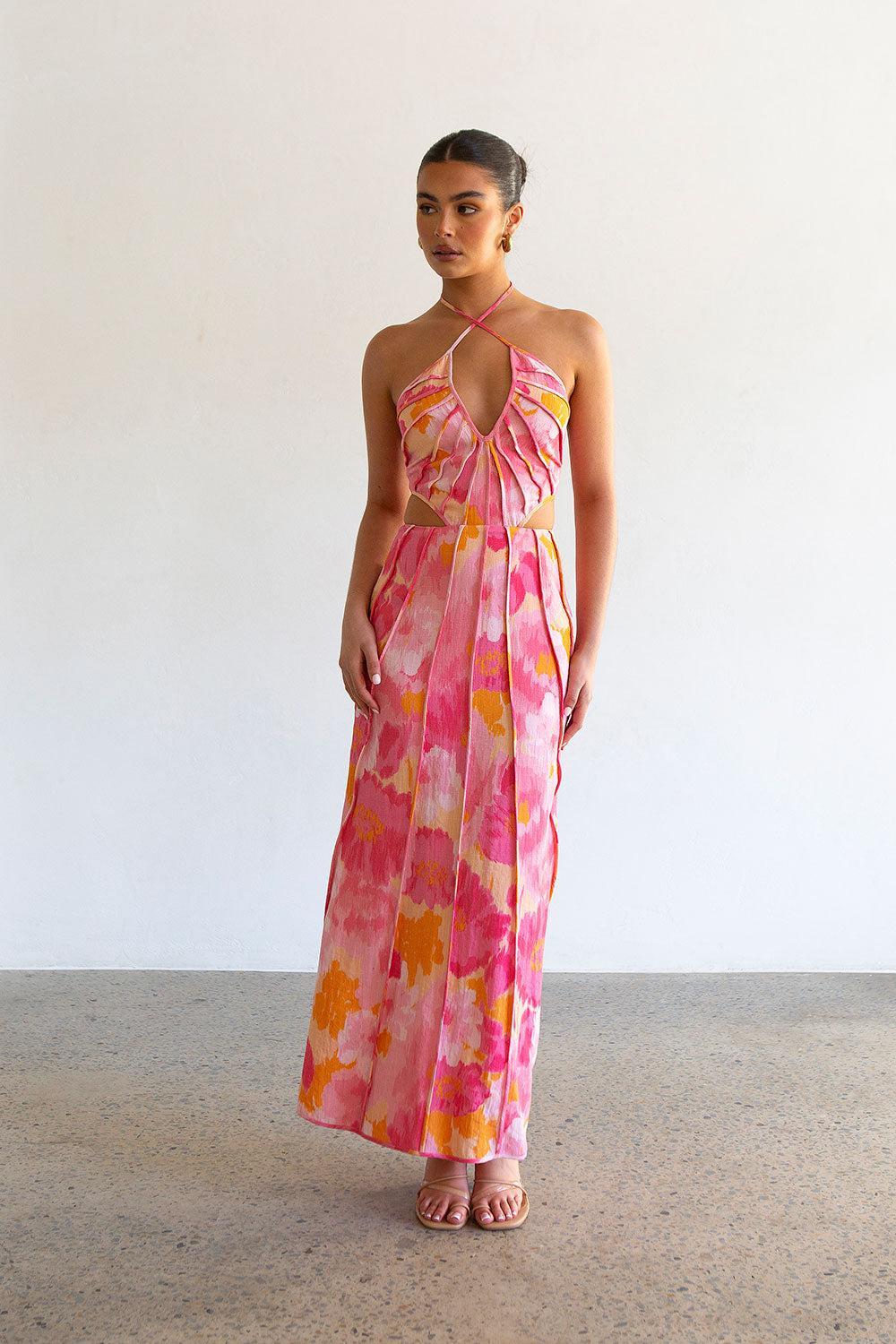 Tallulah Midi Dress - Pink Gerbera Product Image