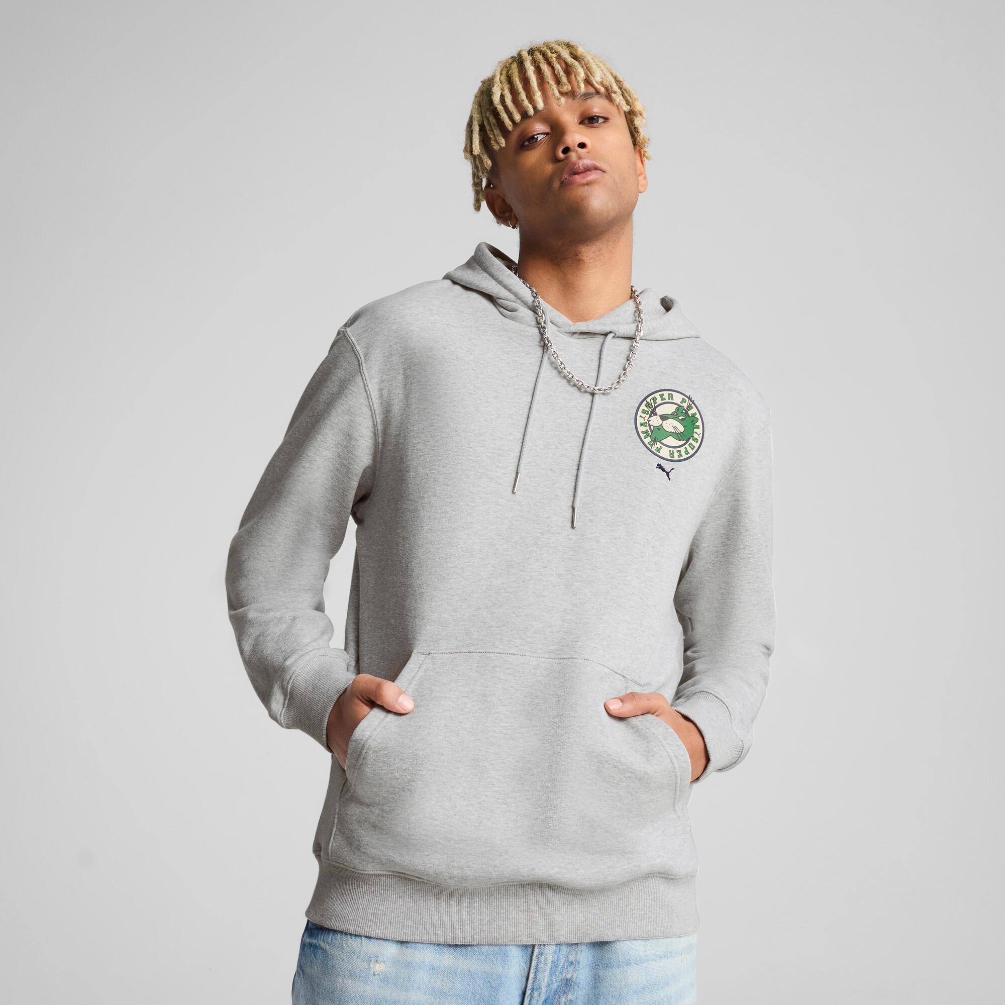 GRAPHICS Super PUMA Men's Hoodie in Grey Product Image