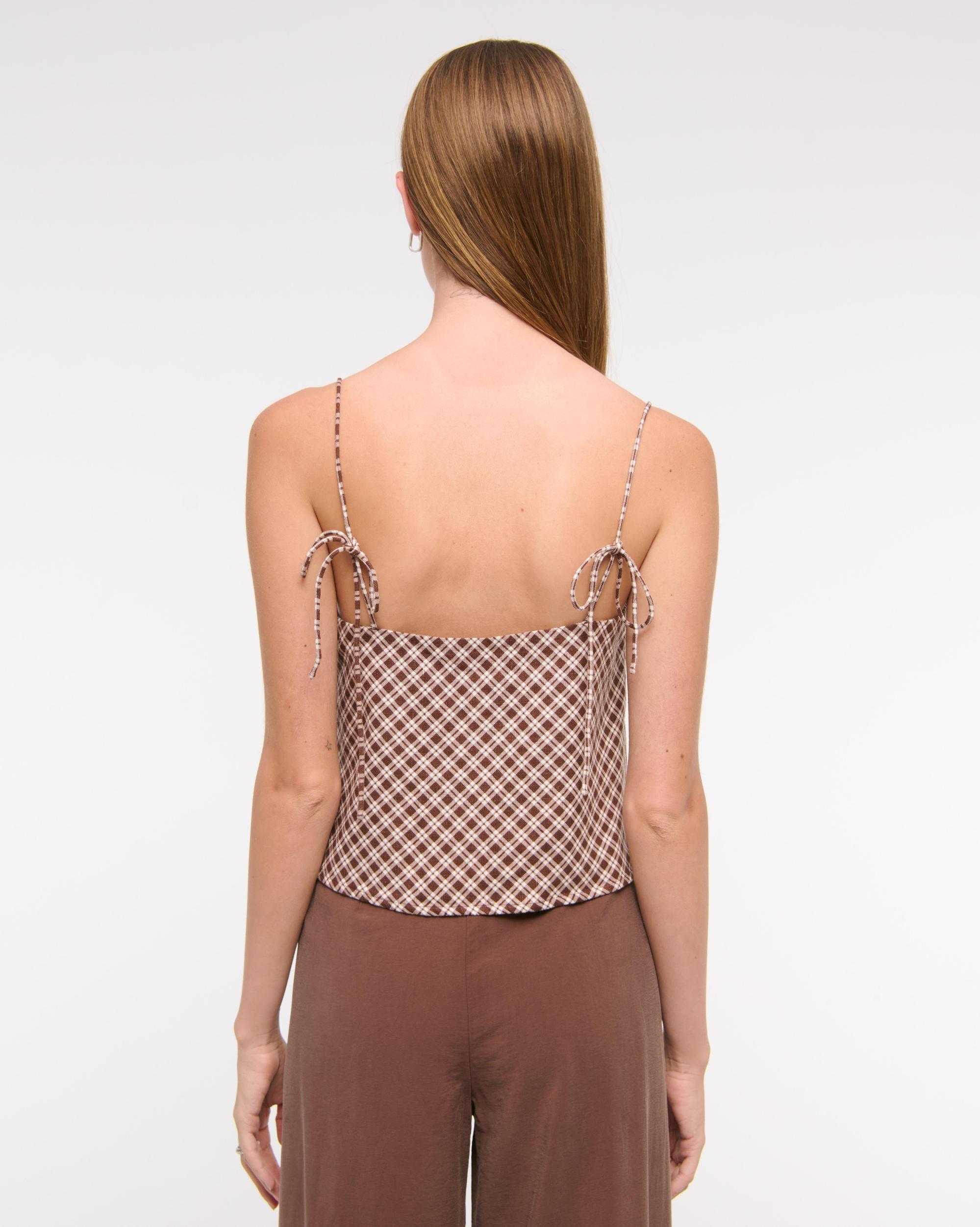 Linen-Blend Flyaway Top Product Image