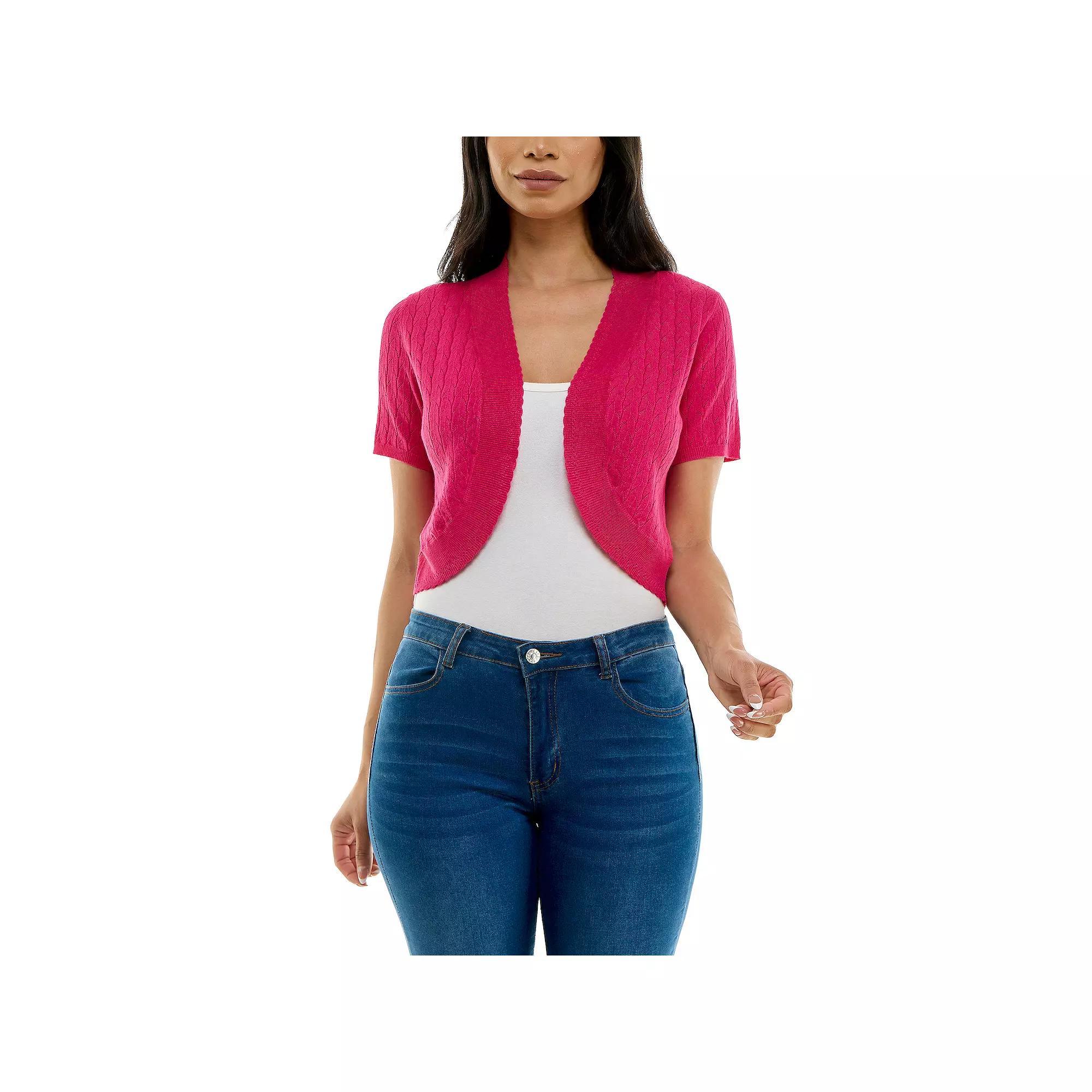 Womens Nina Leonard Scallop Bolero Cardigan Product Image
