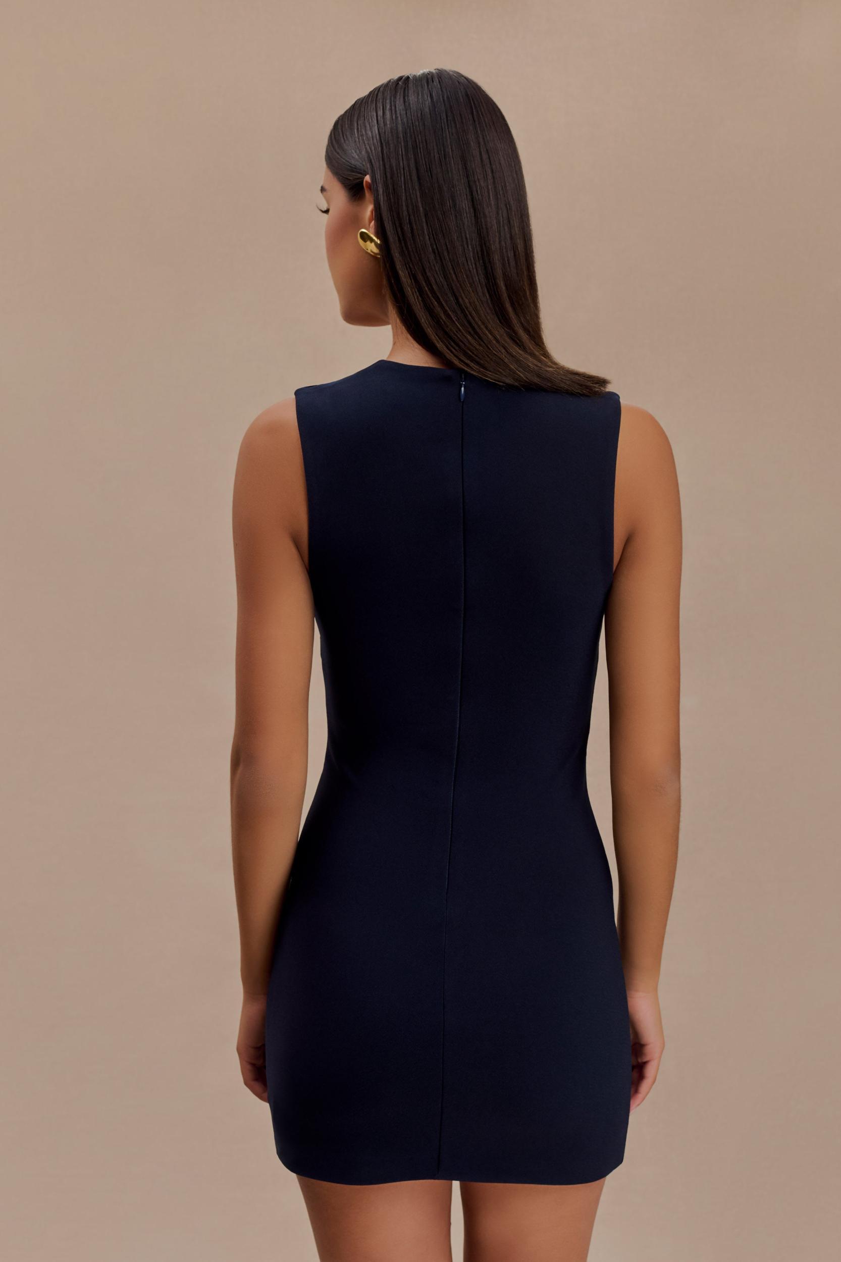 Frida Crepe Mini Dress - Dark Navy Product Image