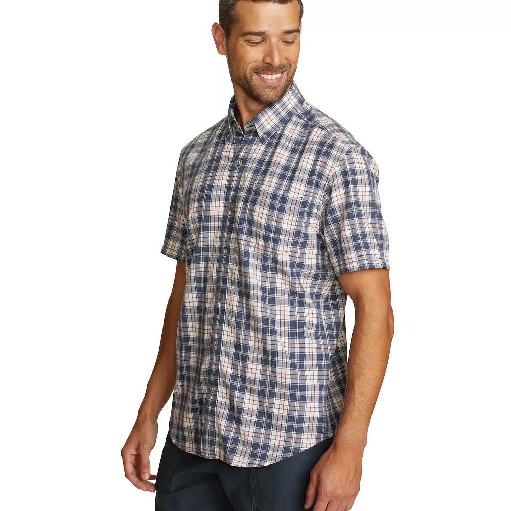 Big & Tall Eddie Bauer Short Sleeve Tidelands Button Front Shirt, Mens Light Grey Heather Product Image