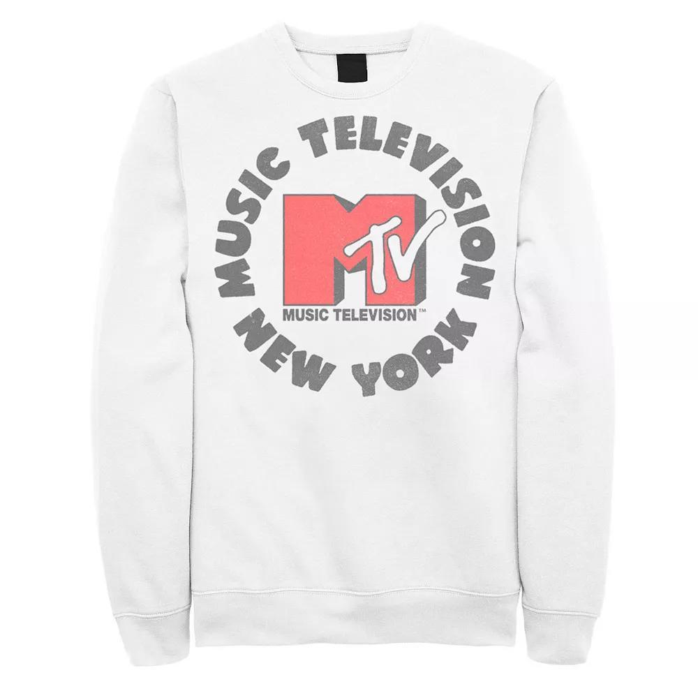 Men's MTV Music Television New York Logo Sweatshirt, Size: Small, White Product Image