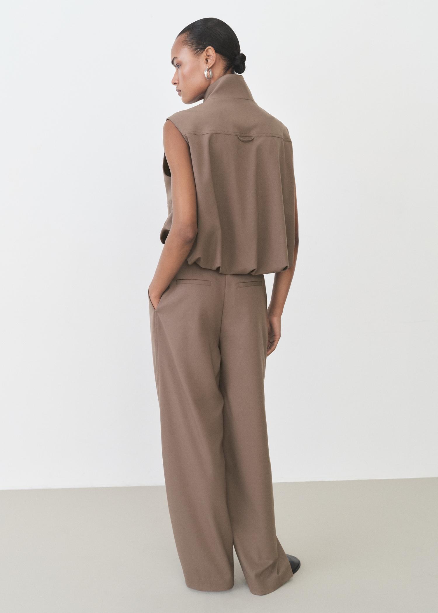 Belt straight-fit pants - Women | MANGO USA Product Image