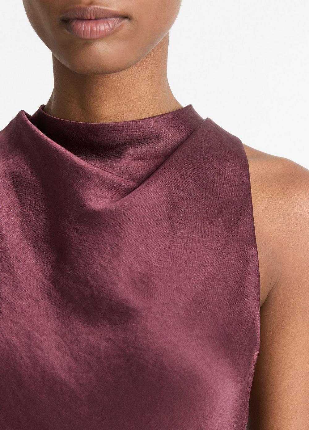 Womens Satin Cowl-Neck Bias Top, Black Rose, Size XL Vince Product Image