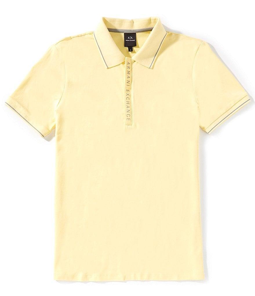 Armani Exchange Slim Fit Zipper Logo Short Sleeve Polo Shirt Product Image