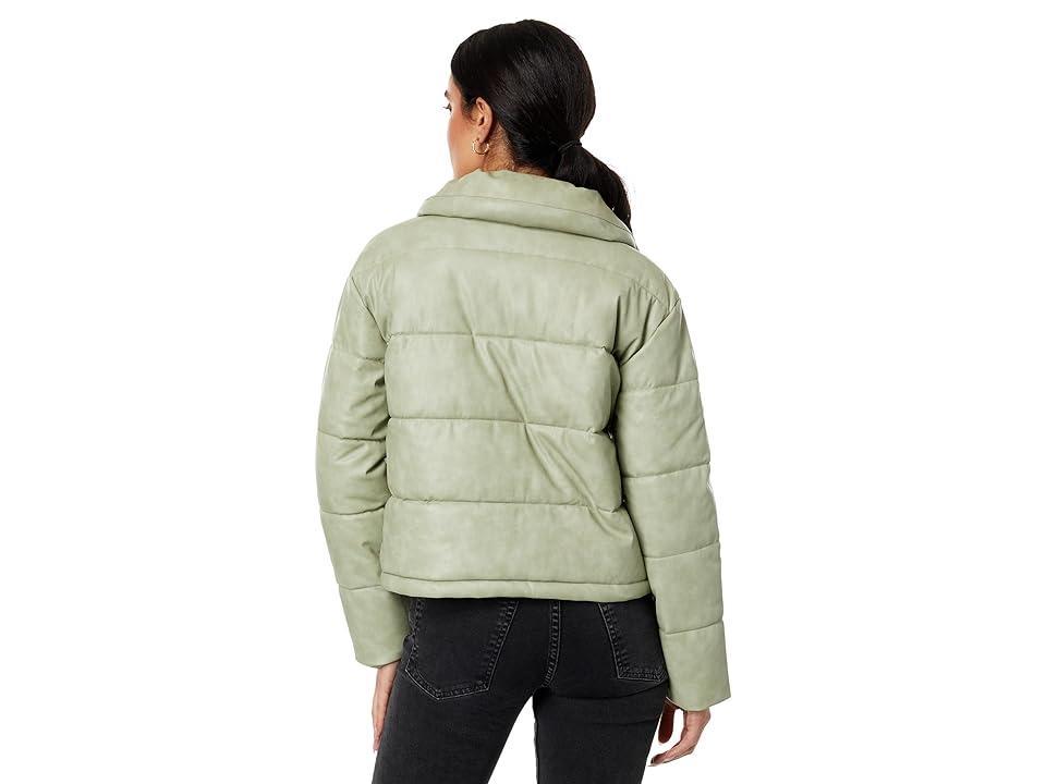 Avec Les Filles Faux-Ever Leather Cropped Puffer (Caramel) Women's Clothing Product Image