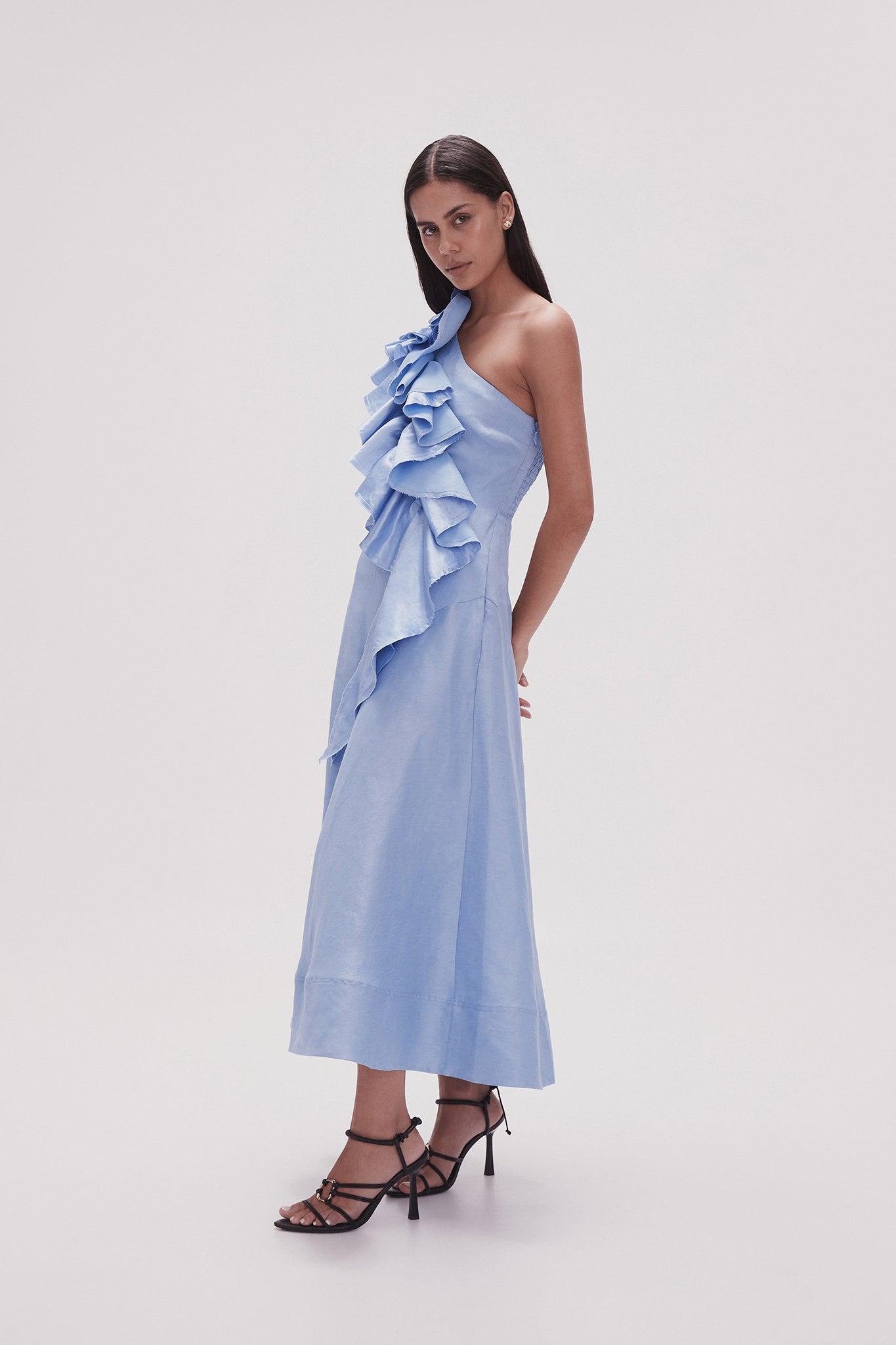 Adelia Ruffle Midi Dress Product Image