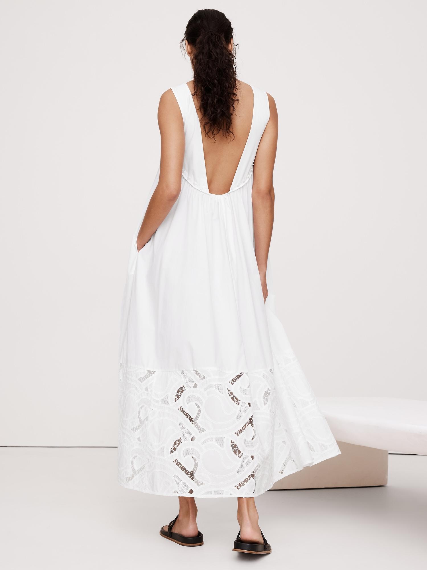 Embroidered Cotton Poplin Maxi Dress Product Image