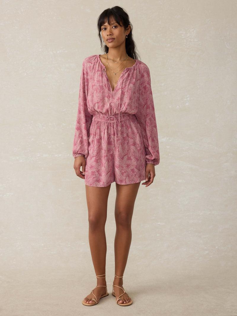 Kai Romper - Dusty Rose Banana Leaf Product Image