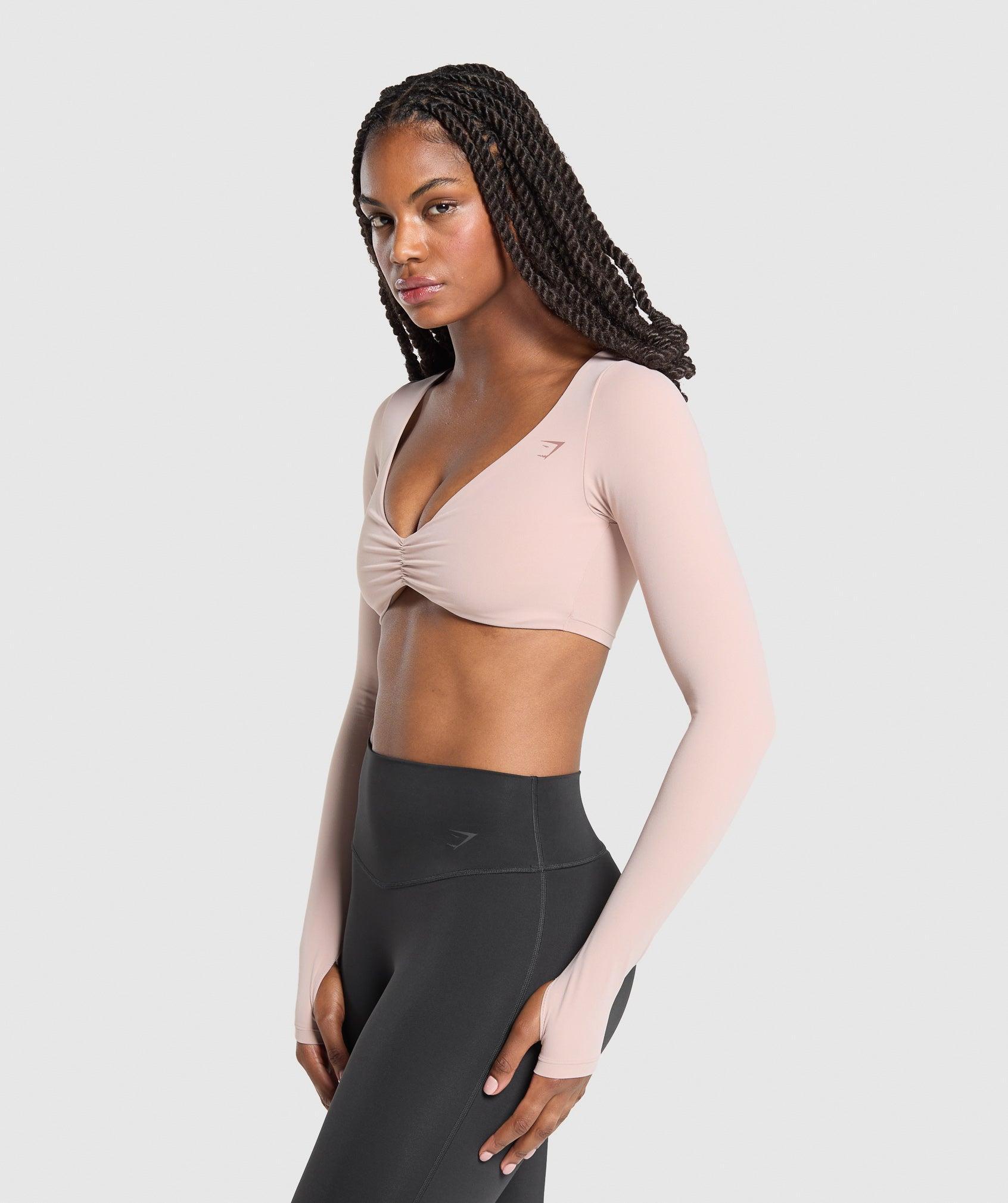 Gymshark Ruched Long Sleeve Top - Muted Pink Female Product Image