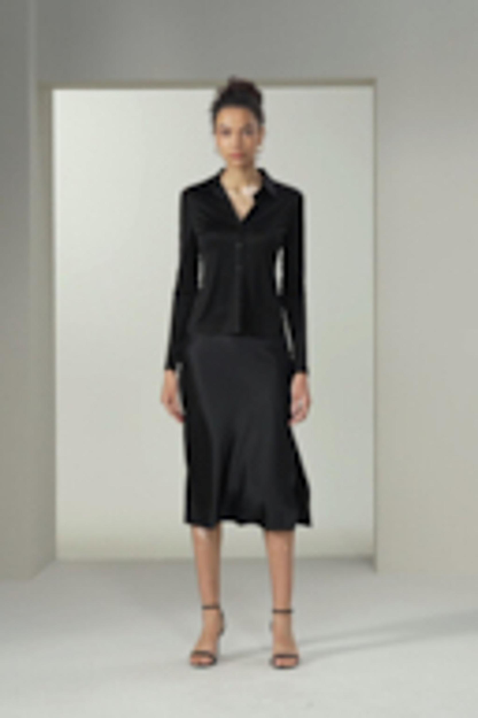 Basic Slim Silk Jersey Shirt Product Image