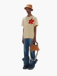 FLOWER PRINT T-SHIRT in neutrals | JW Anderson US  Product Image