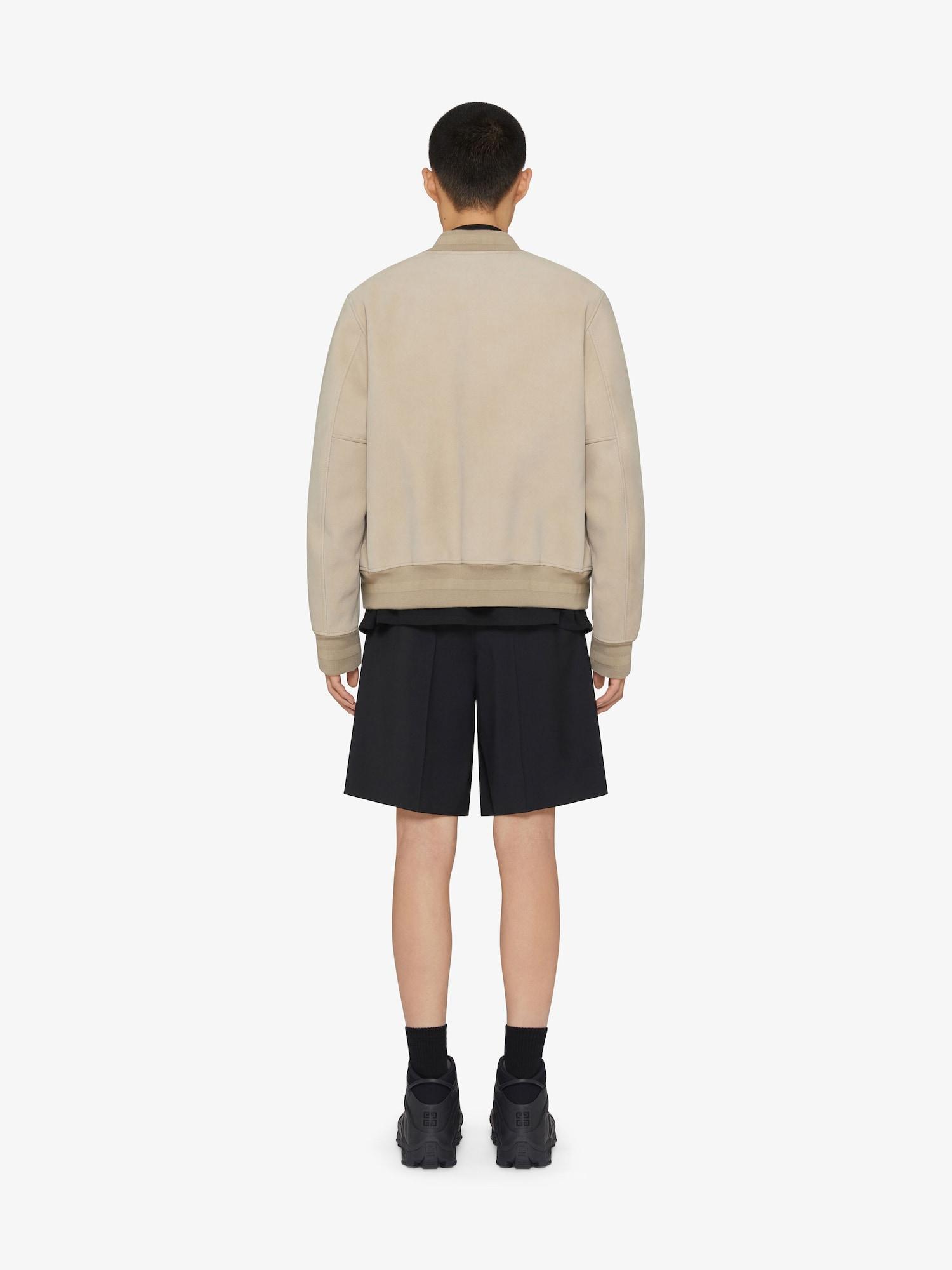 Varsity jacket in grained nubuck with 4G detail Product Image