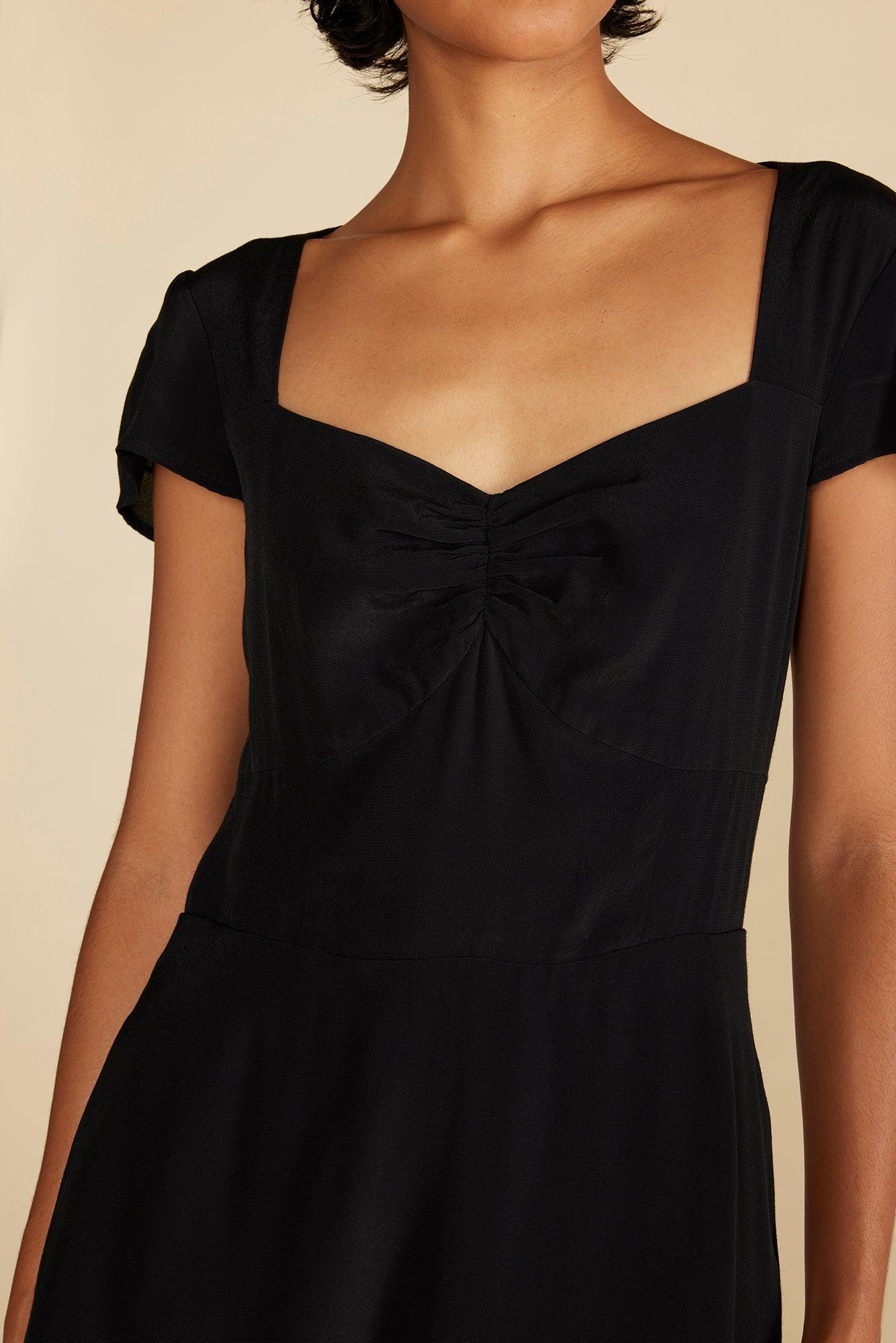 Beryl Crepe Midi Dress - Black Product Image