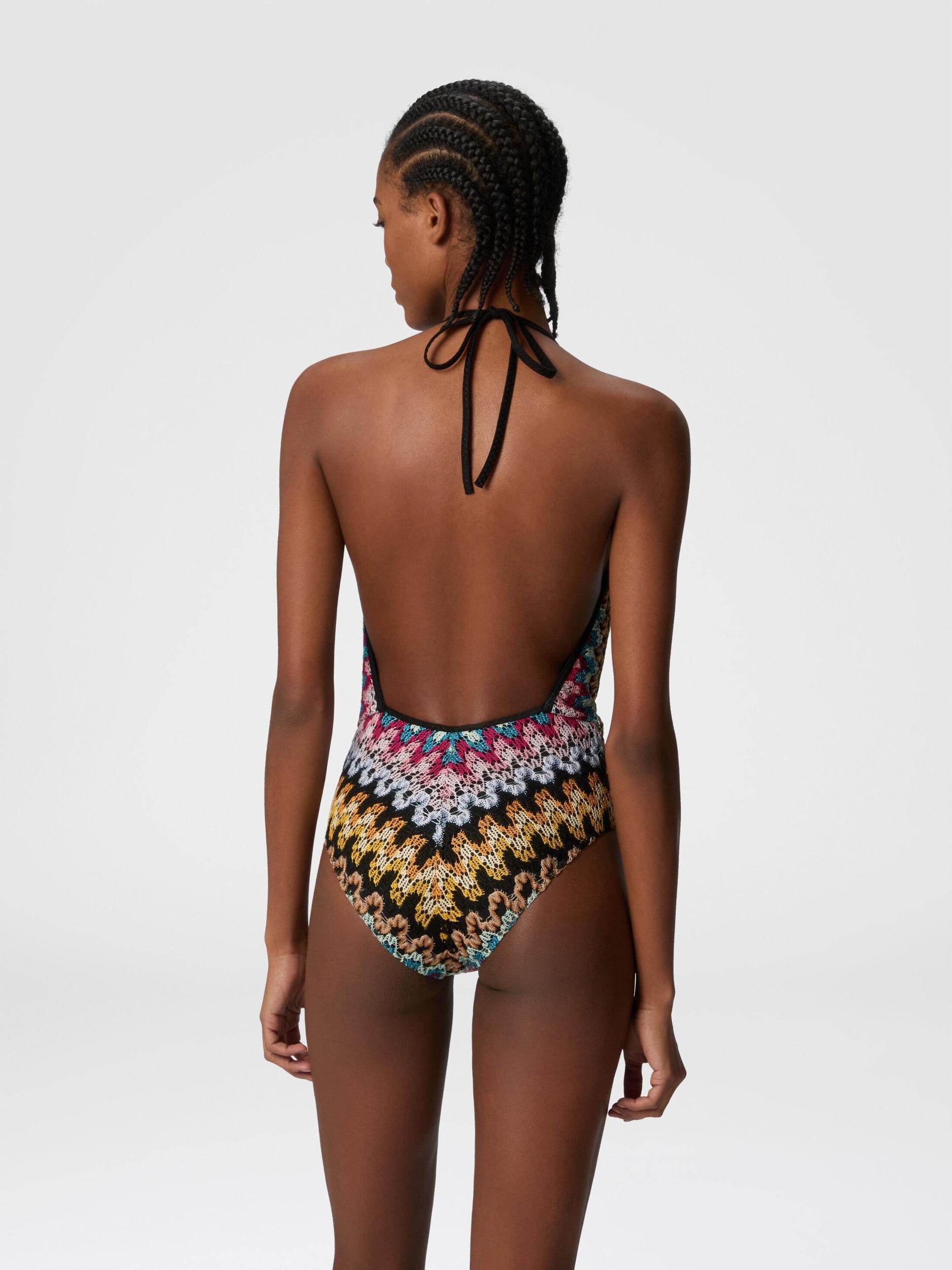 One-piece swimsuit in lamé viscose lace Product Image