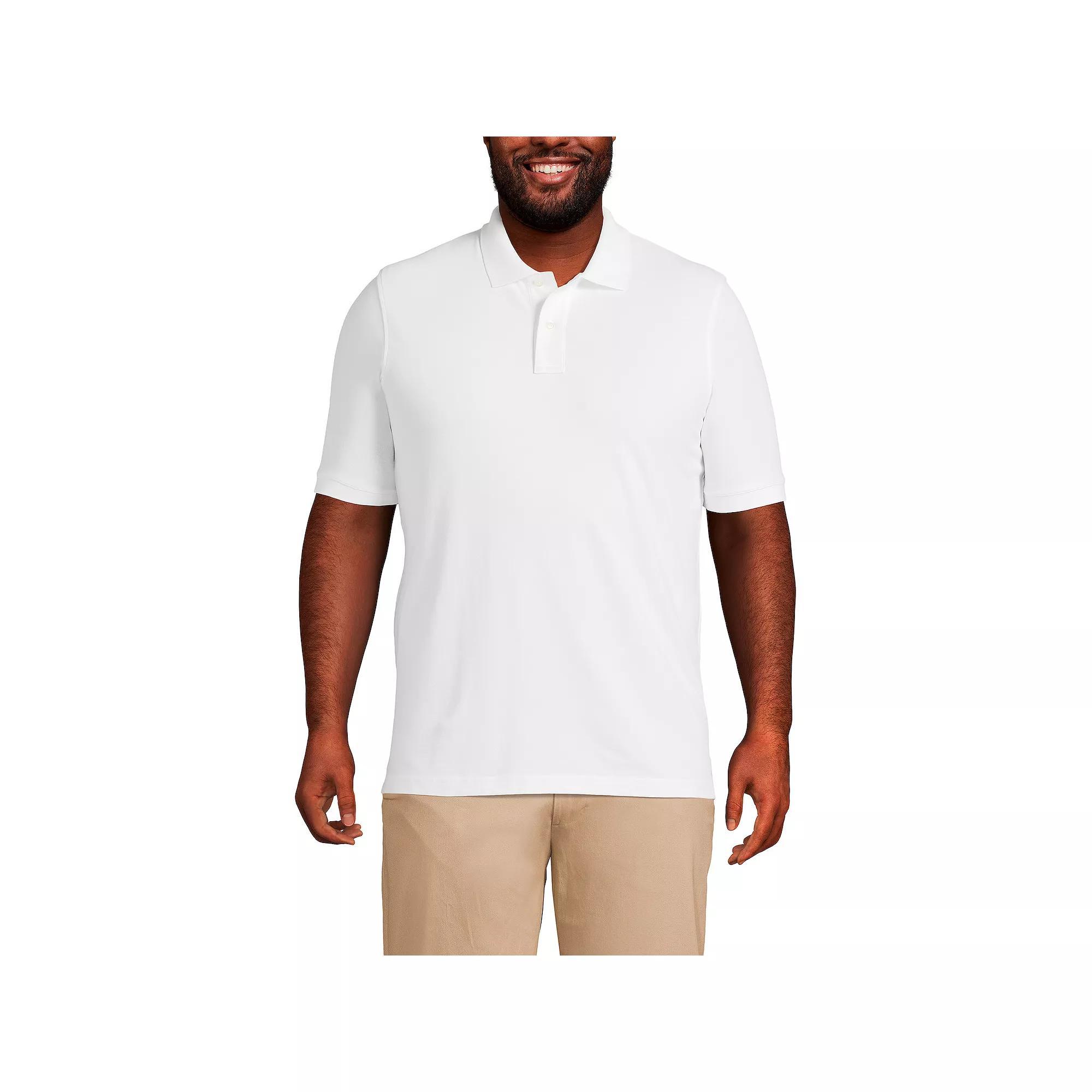 Big & Tall Lands' End Short Sleeve Comfort-First Mesh Polo Shirt, Men's, Size: XXL Tall, White Product Image