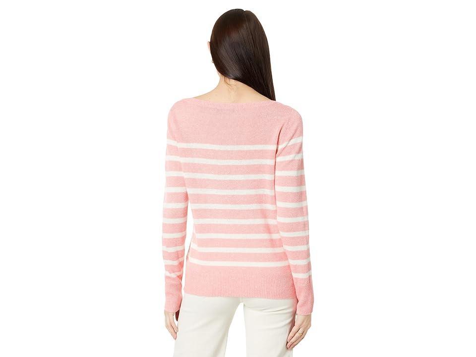 Vineyard Vines Linen Cashmere Stripe Boatneck (Cayman) Women's Sweater Product Image