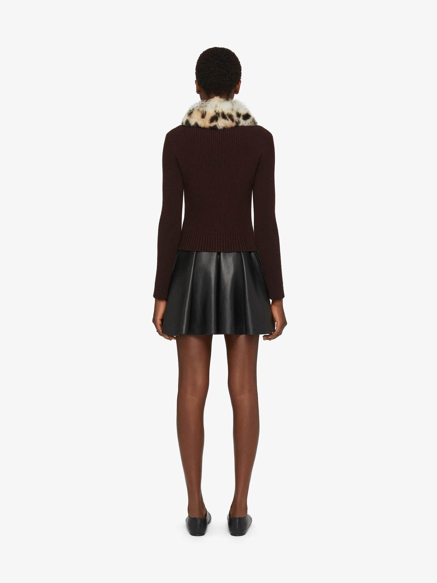 Cardigan in wool and cashmere with fur collar Product Image