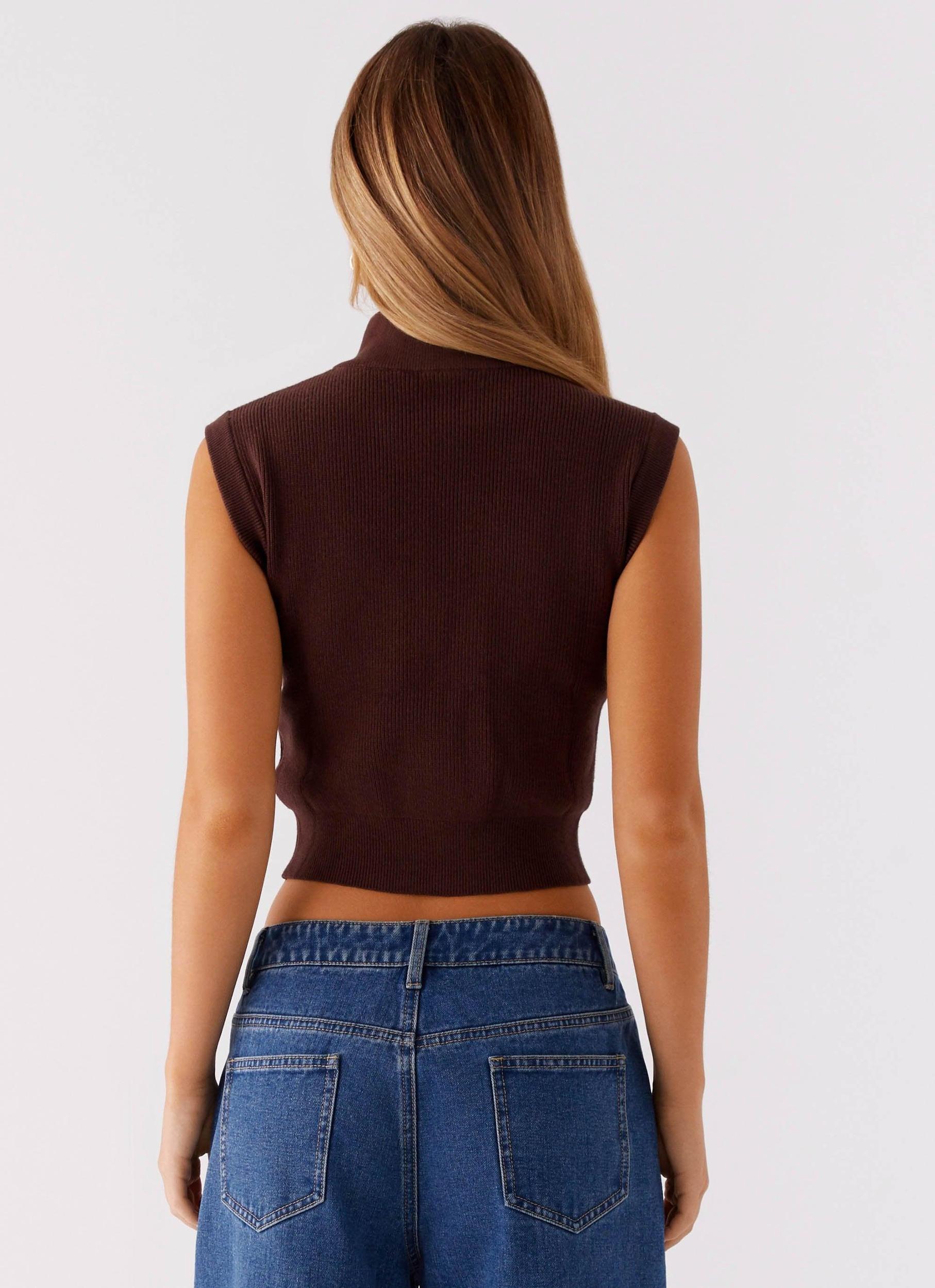 Keegan Knit Vest - Chocolate Product Image